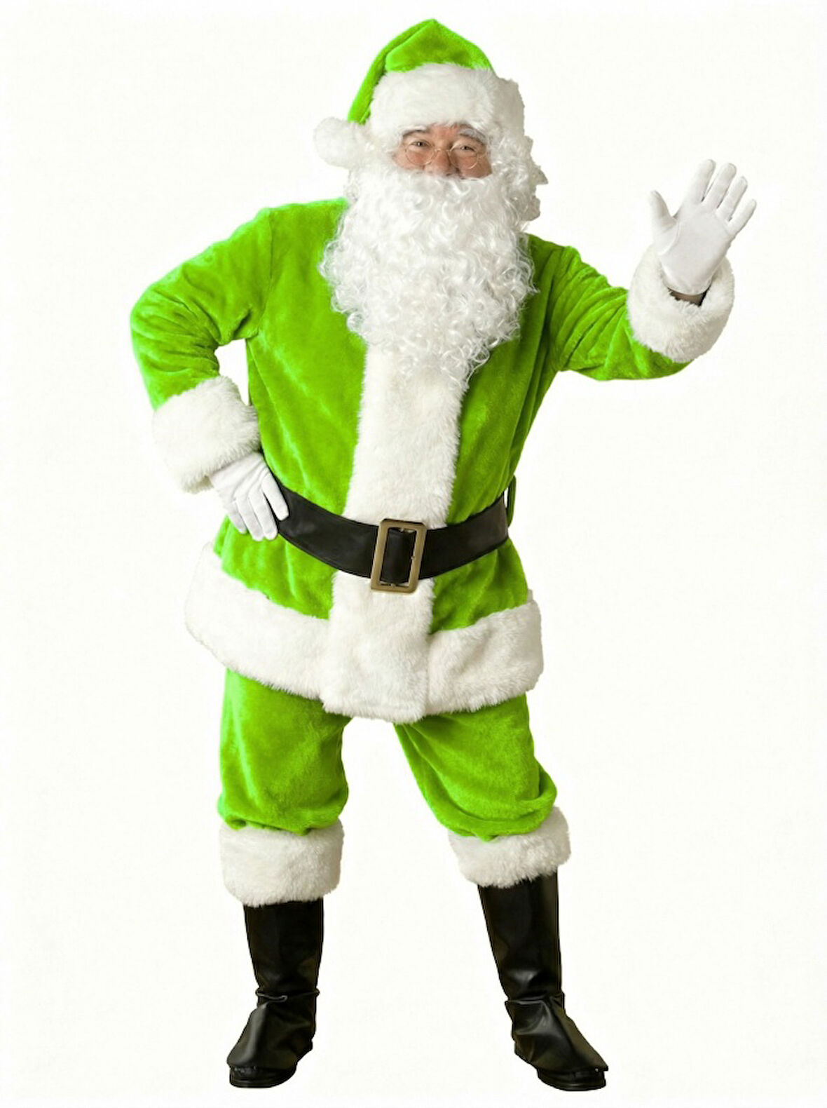 Açık Yeşil Noel Baba Kostümü Yetişkin