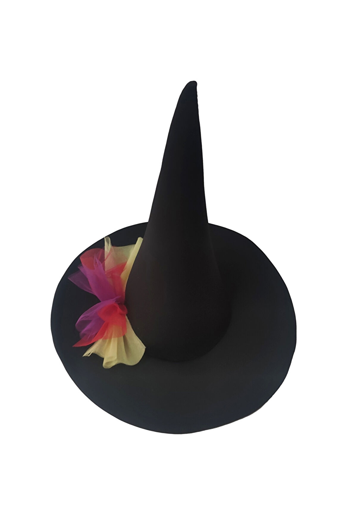 Cadı Şapkası Tül Detaylı Siyah