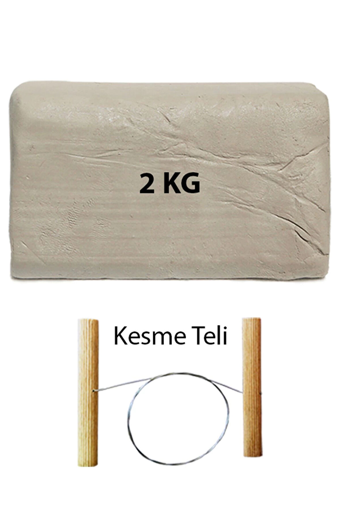 Beyaz Seramik Hamuru 2 kg Seramik Çamuru Çamur Kesme Teli Seramik Kili Şekillendirme Seti