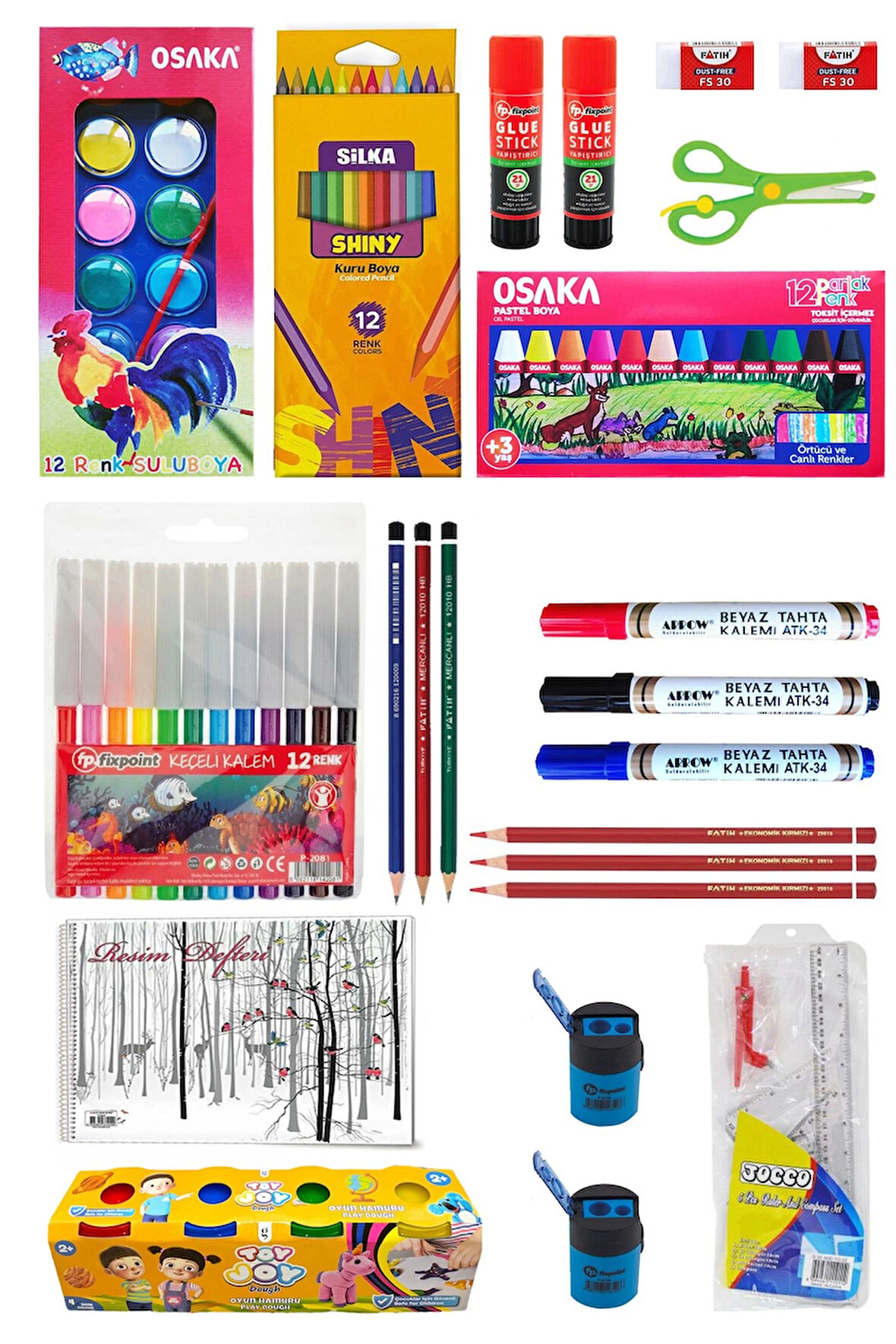 Okula Dönüş Seti 23 Parça Okul Seti Okul Malzemeleri Okul Kırtasiye Seti