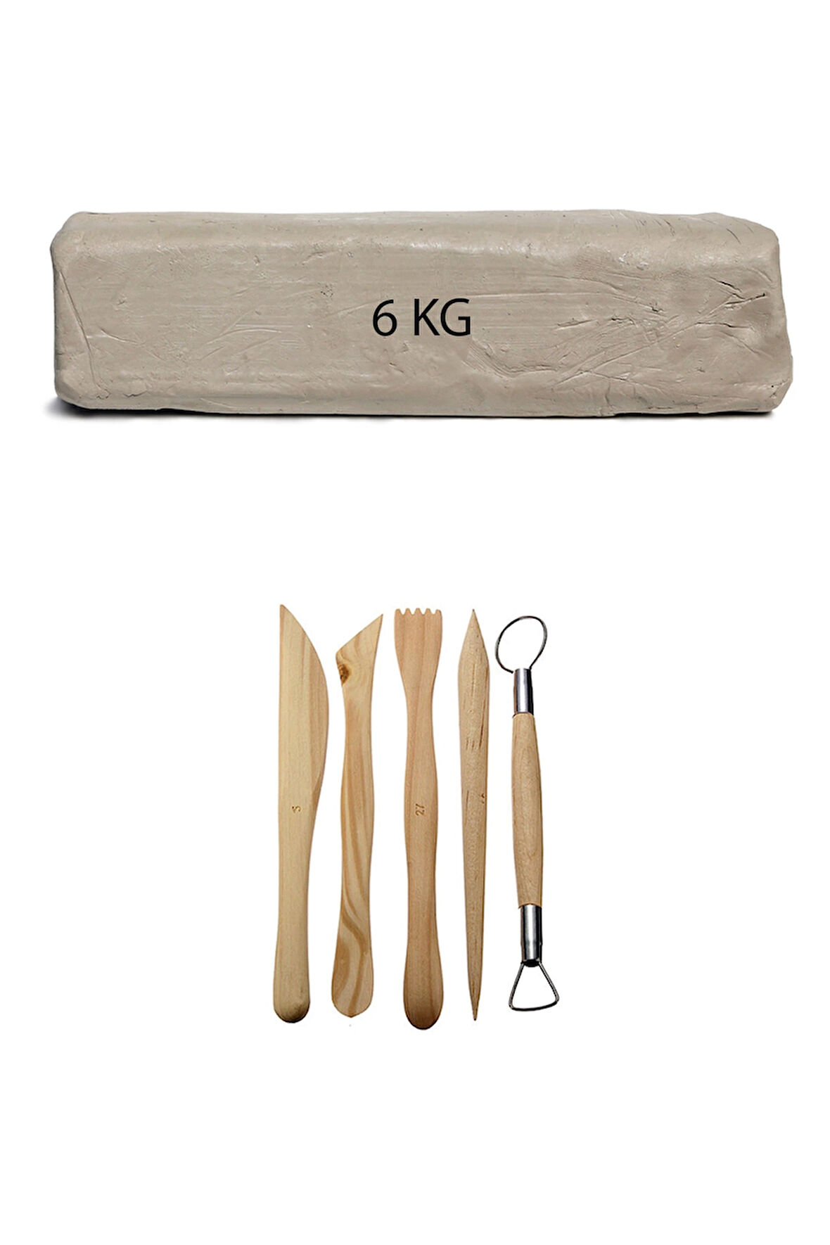 Beyaz Seramik Hamuru 6 Kg Ebeşuar Seti Kil Seti Seramik Çamuru Seti