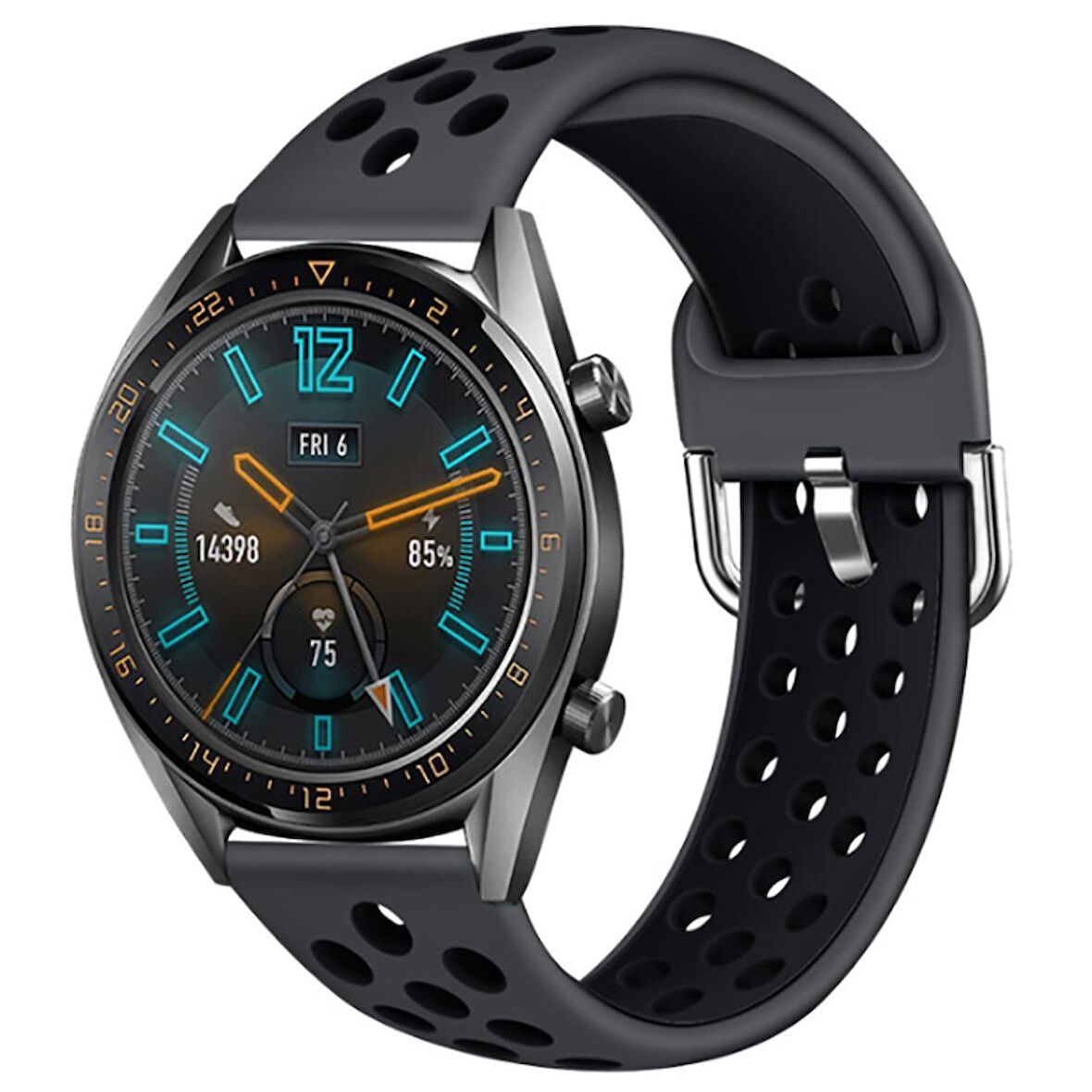 Huawei GT2 46mm Uyumlu KRD-10 Silikon Kordon (NO2)