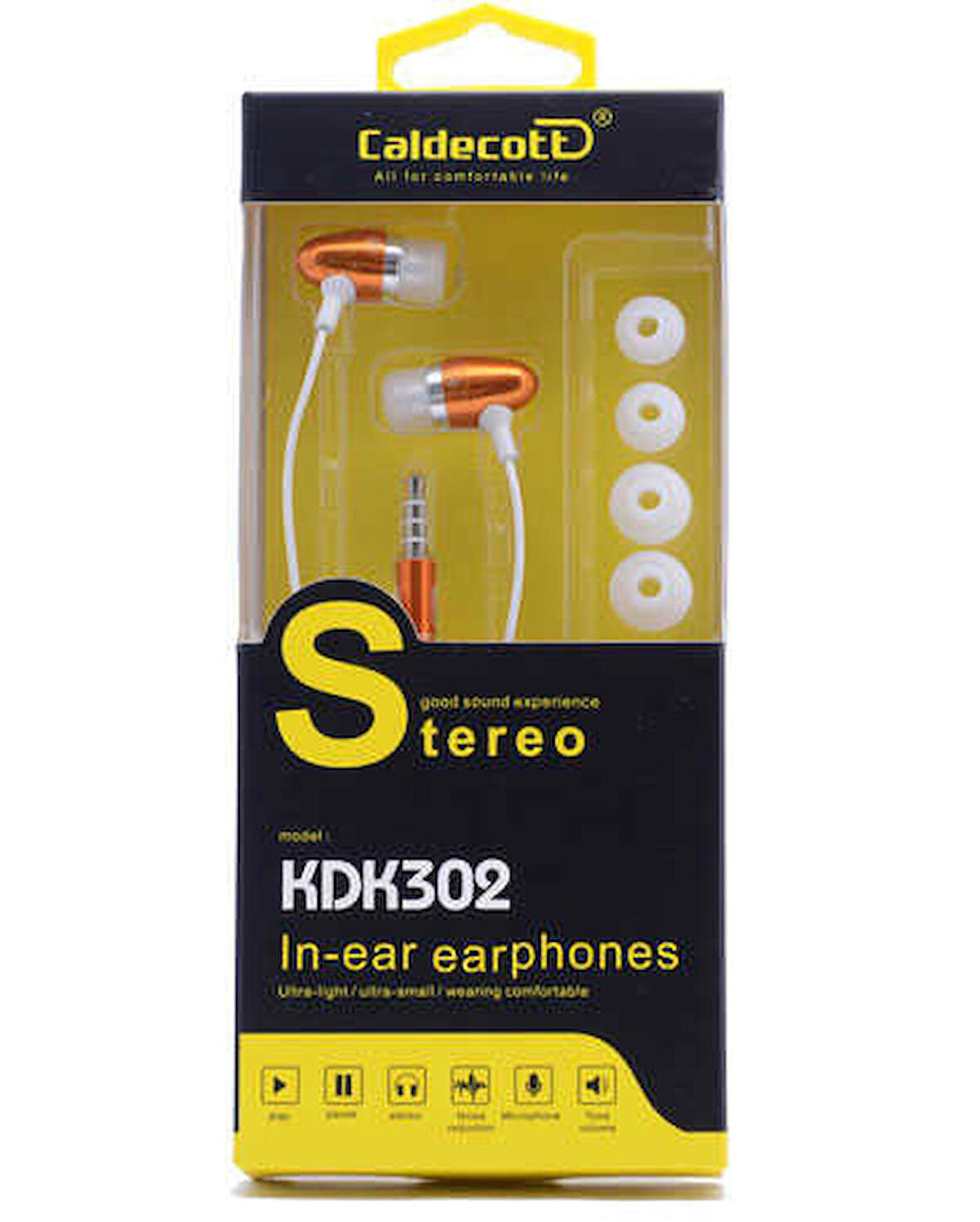 Caldecott KDK-302 Mp3 Stereo Kulaklık (Turuncu)