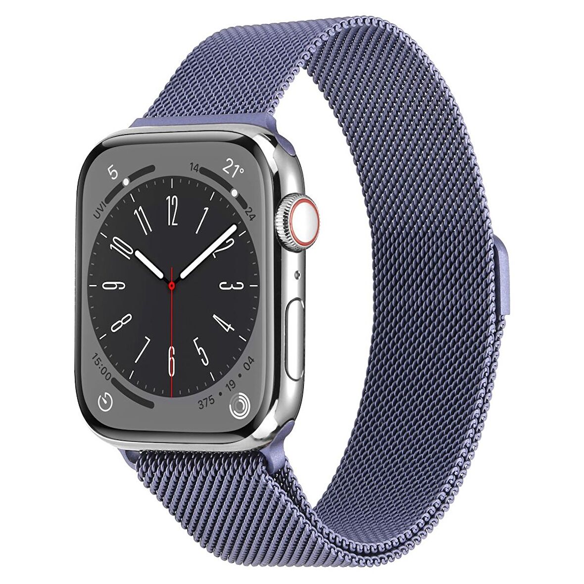 Apple Watch Uyumlu 7 45mm KRD-01 Metal Kordon (Derin Mor) 