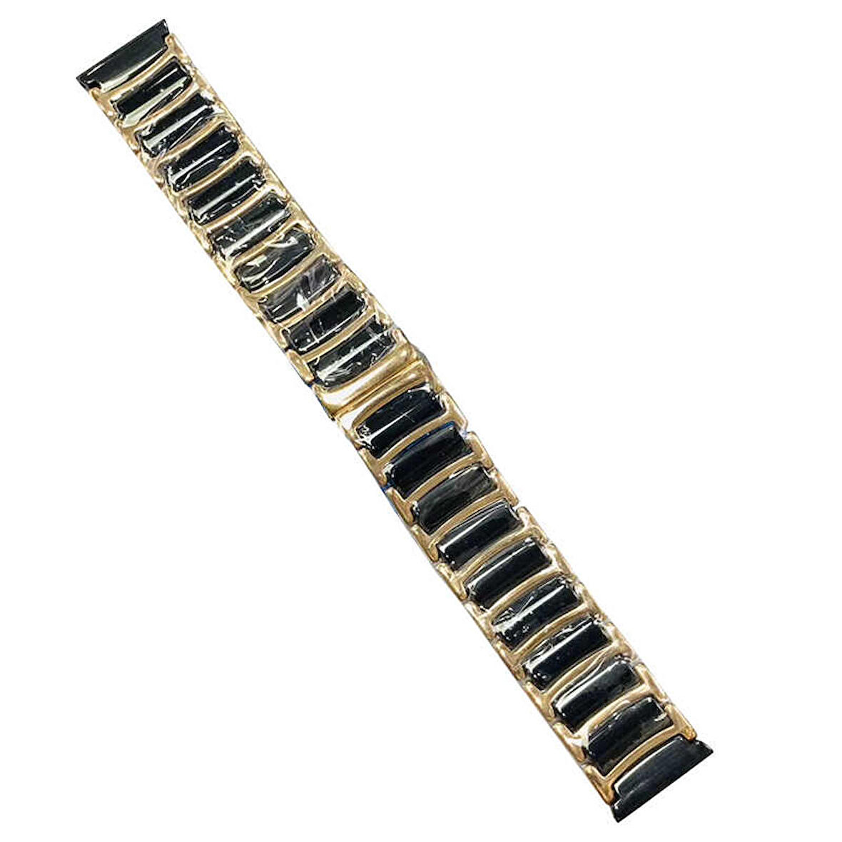 Huawei Watch GT 3 42mm Uyumlu Seramik Metal Kordon (Siyah-Gold)