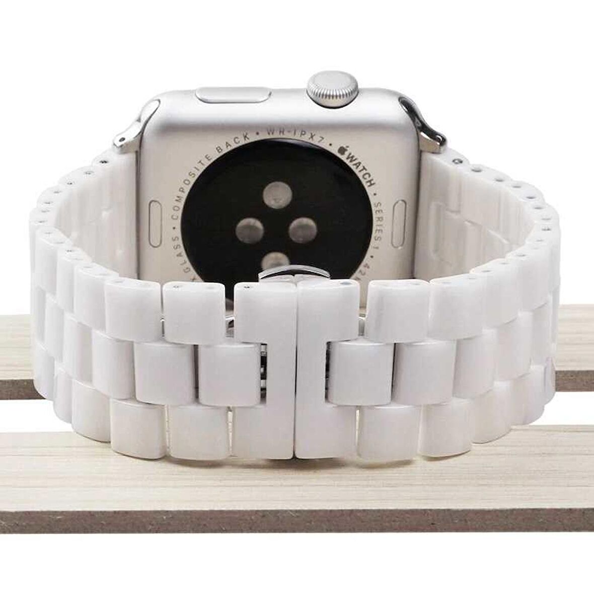 Apple Watch Ultra 49mm Uyumlu Kordon KRD-15 Metal Strap Kayış (Beyaz)