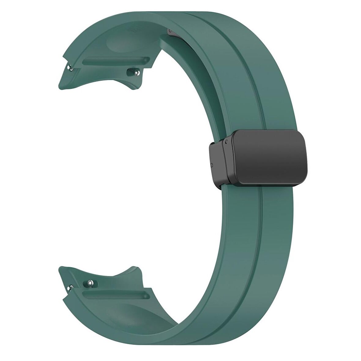 Samsung Galaxy Watch 5 44mm Uyumlu Zore KRD-84 Silikon Kordon (Koyu Yeşil)