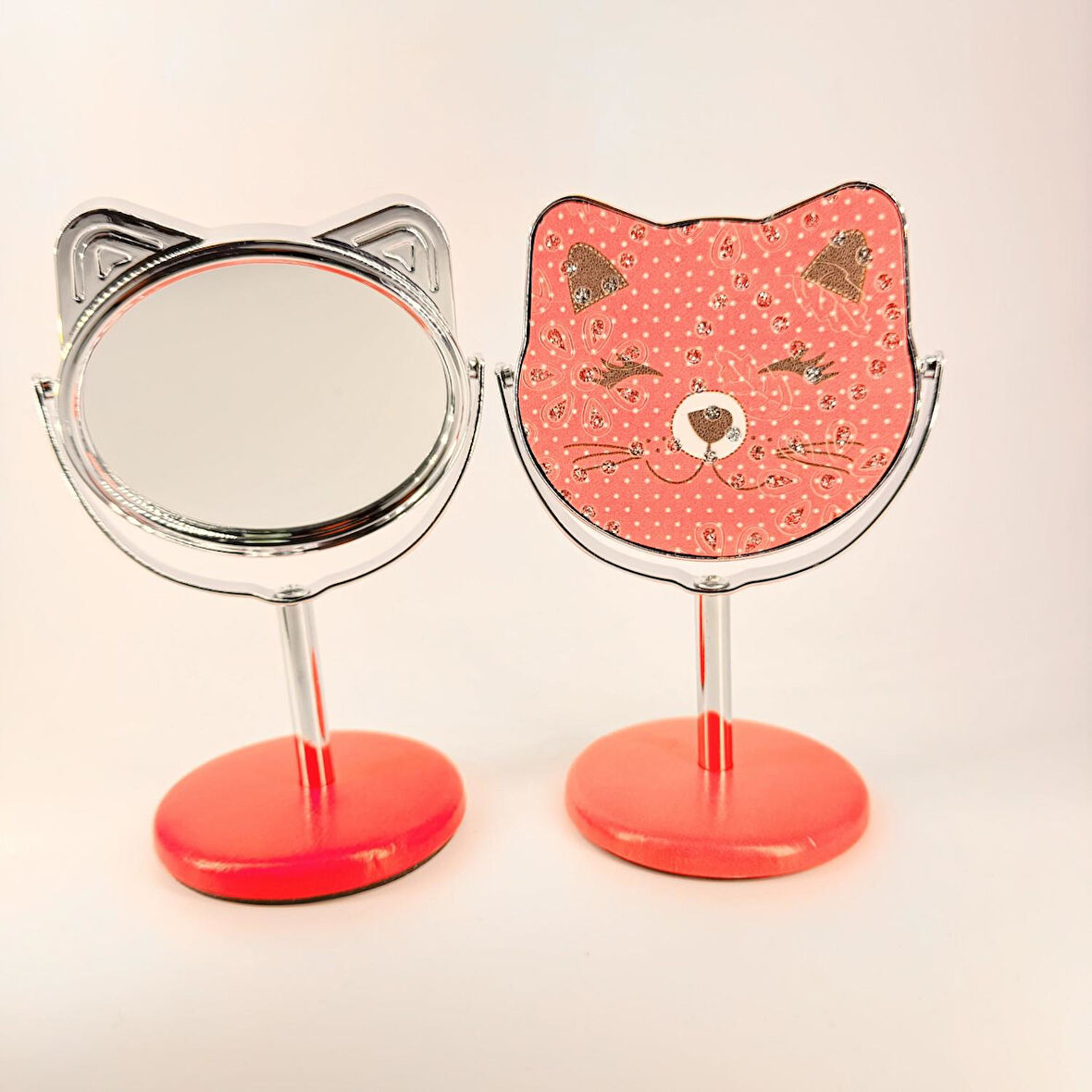 MORDİNO Kedi Çerçeveli 9x14 cm Mini Masa Aynası