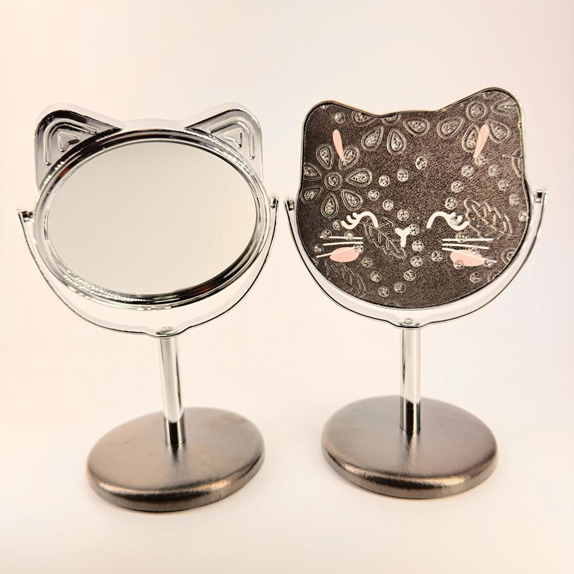 MORDİNO Kedi Çerçeveli 9x14 cm Mini Masa Aynası