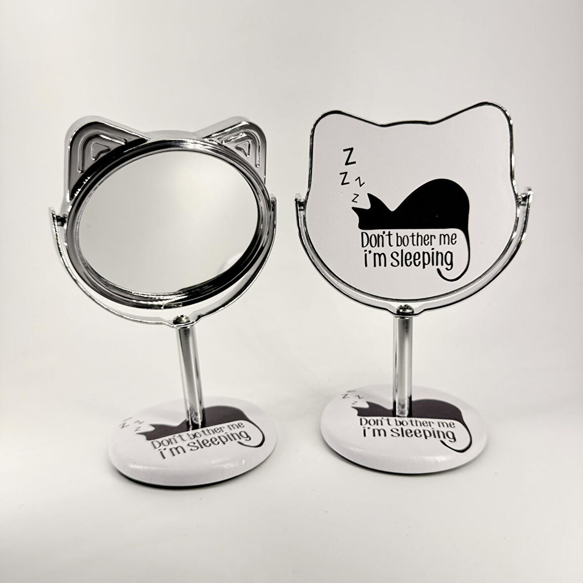 MORDİNO Kedi Çerçeveli 9x14 cm Mini Masa Aynası
