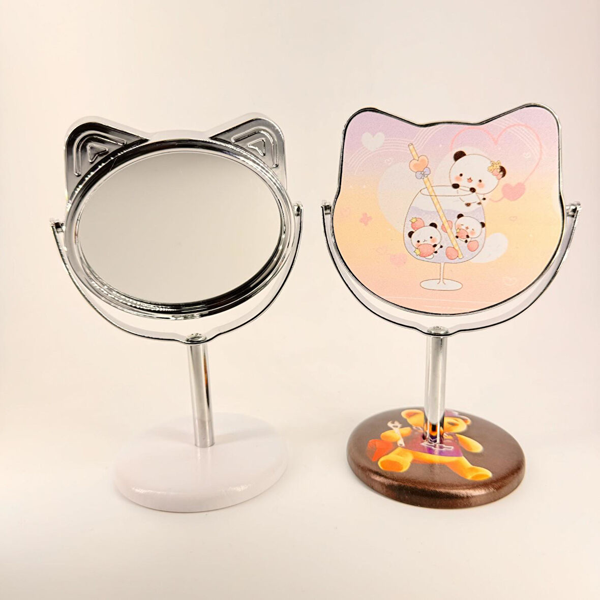 MORDİNO Kedi Çerçeveli 9x14 cm Mini Masa Aynası