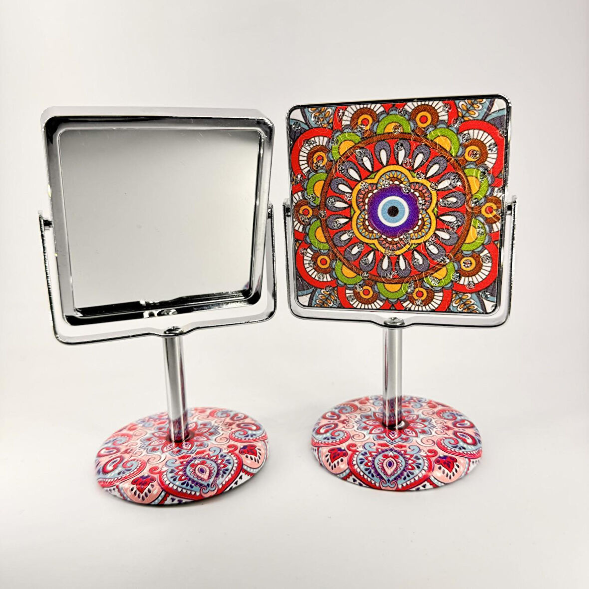 MORDİNO Kare Çerçeveli 9x14 cm Mini Masa Aynası