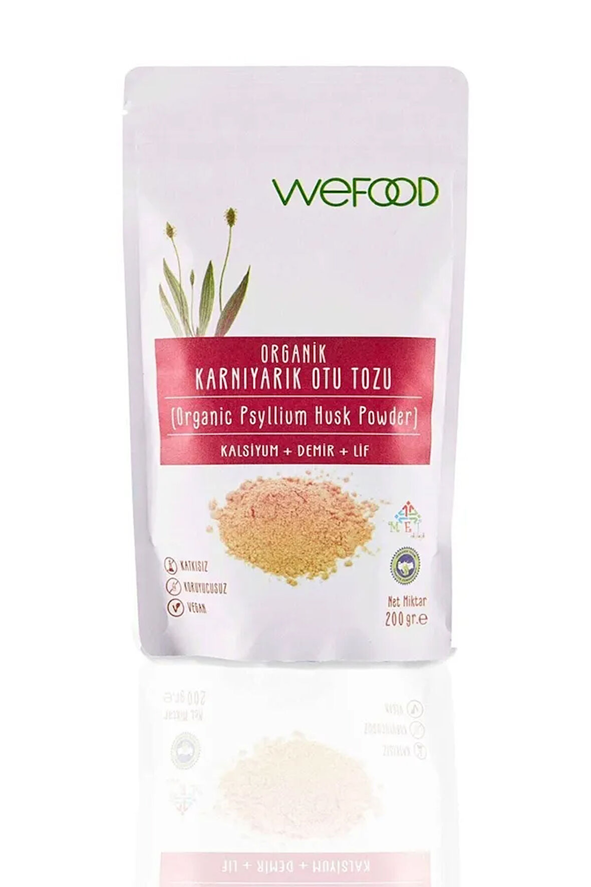 Organik Glütensiz Vegan Katkısız Karnıyarık Otu (psyllium) Tozu 200 Gr