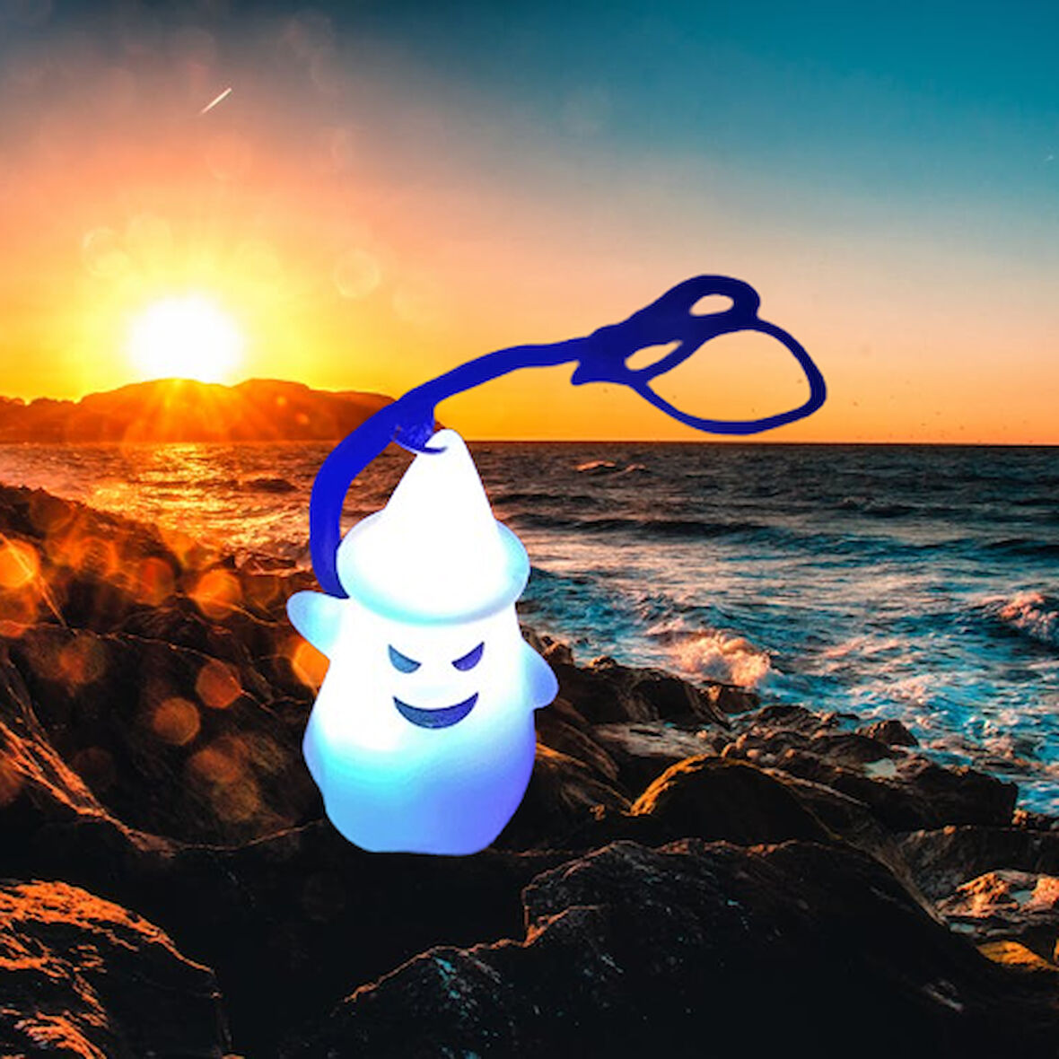 Halloween Hayalet Modeli kolye ışıklı 6x3cm