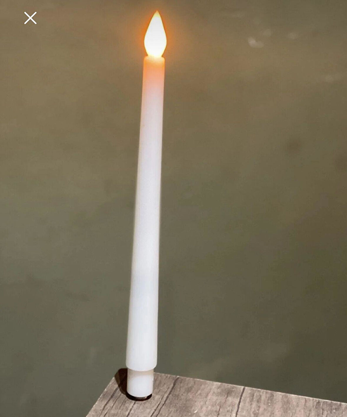 Mum Led Işıklı Şamdan mumu 28cm ekru-beyaz 2li