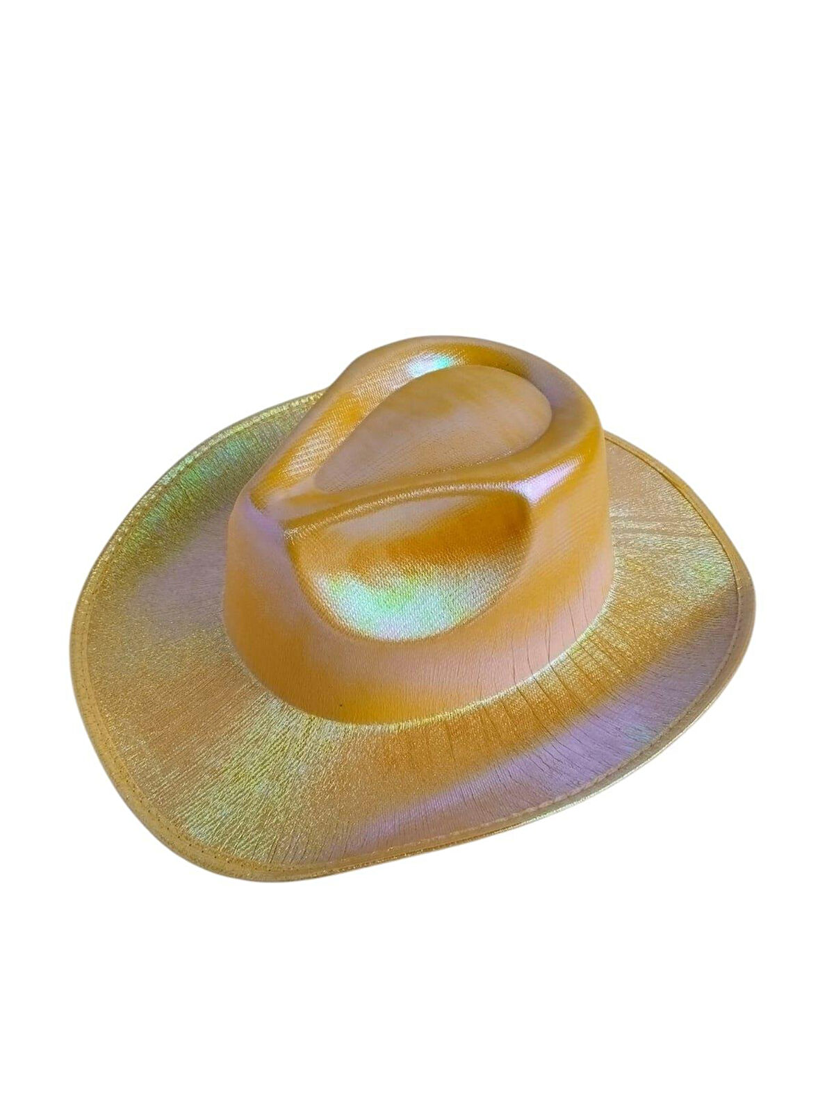 Hologramlı Sarı Kovboy Şapkası Parti Şapkası