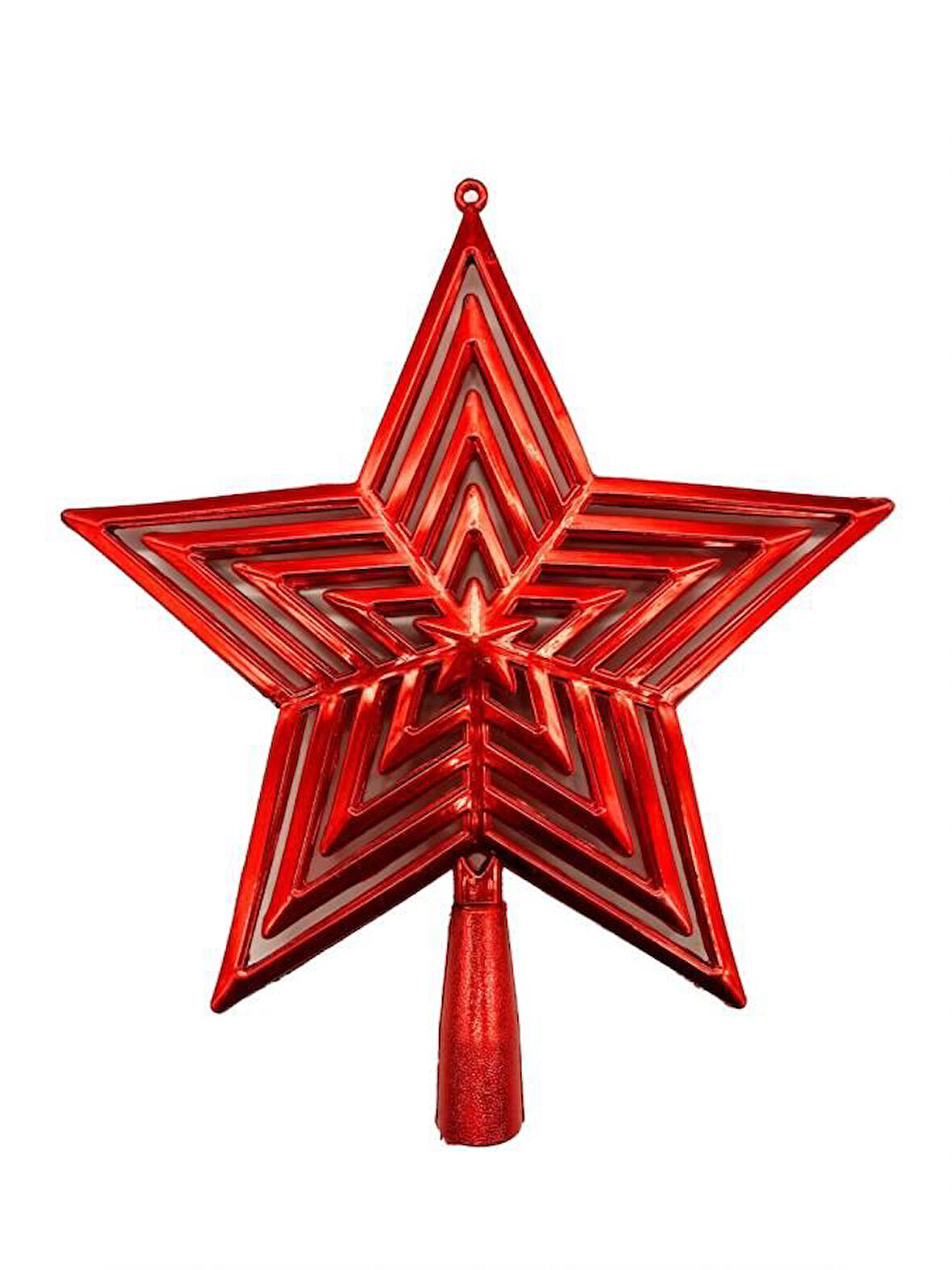 Yılbaşı Ağacı Tepelik - İç İçe Kırmızı Yıldız, 23 cm