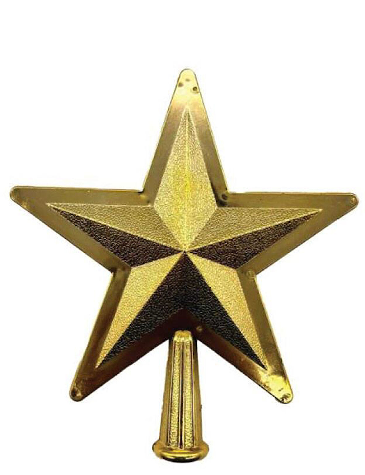 Yılbaşı Ağacı Tepelik - Kabartmalı Altın Yıldız, 16 cm