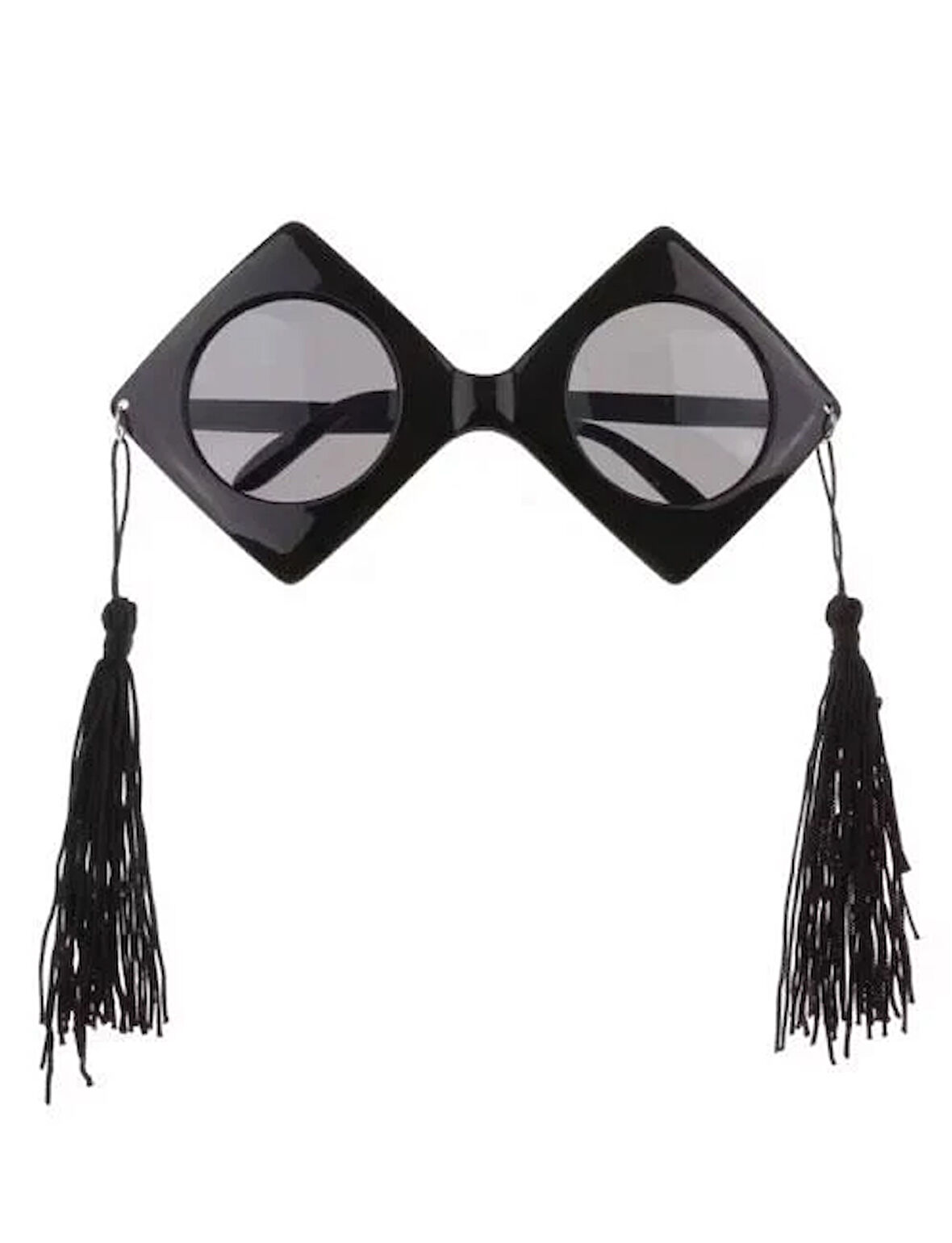 Parti gözlüğü mezuniyet partileri için siyah kenarları püsküllü kep modeli komik parti gözlüğü