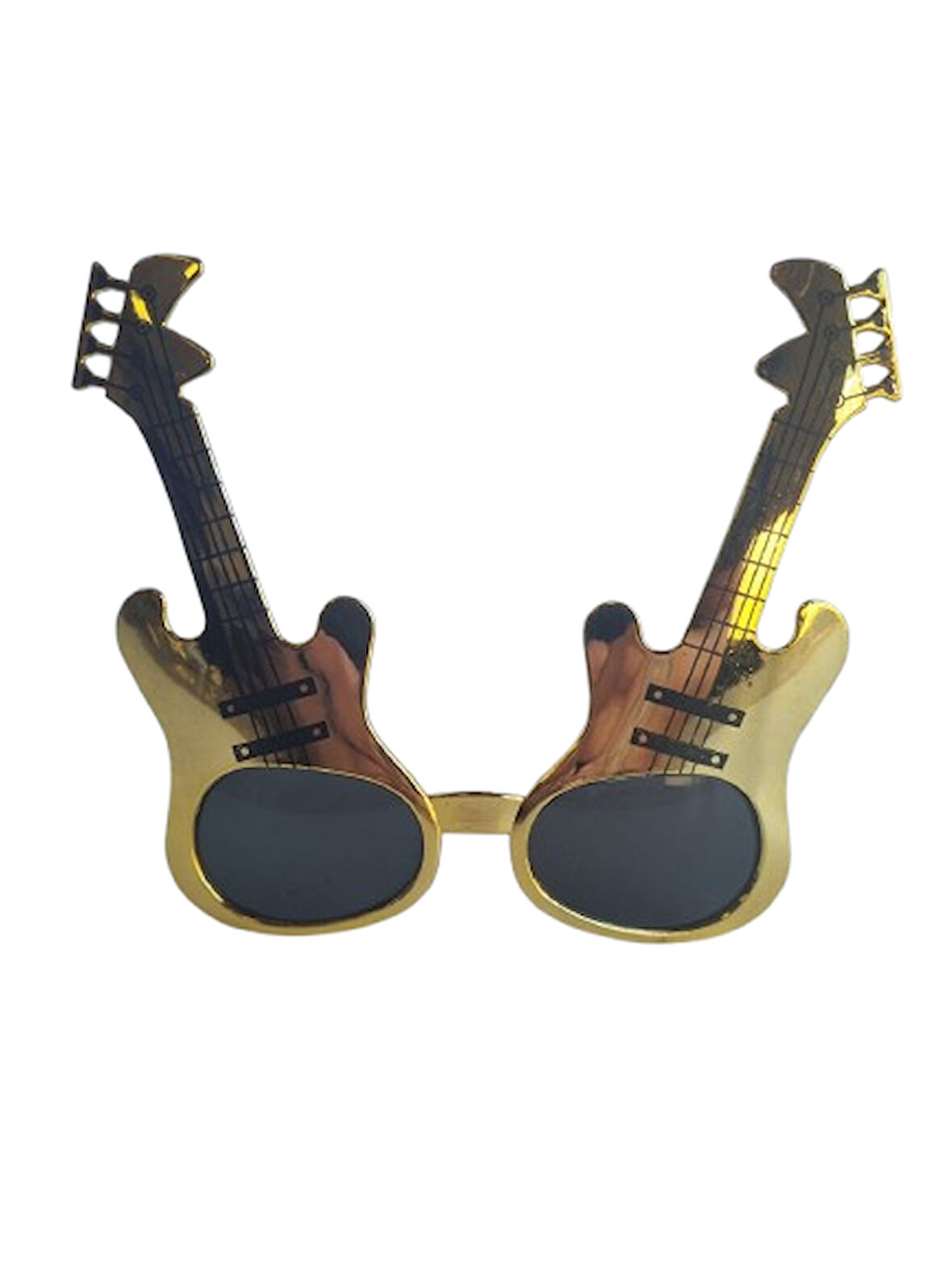 Parti Gözlük Gitar görünümlü altın gold renkli eğlenceli komik parti gözlüğü