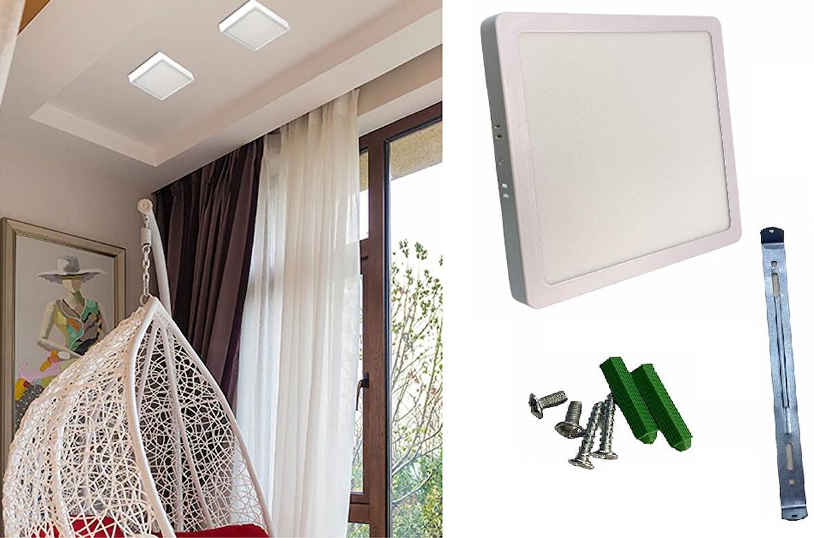 Cata CT-5234 18 Watt Sıva Üstü Kare Led Panel Armatür Beyaz Işık