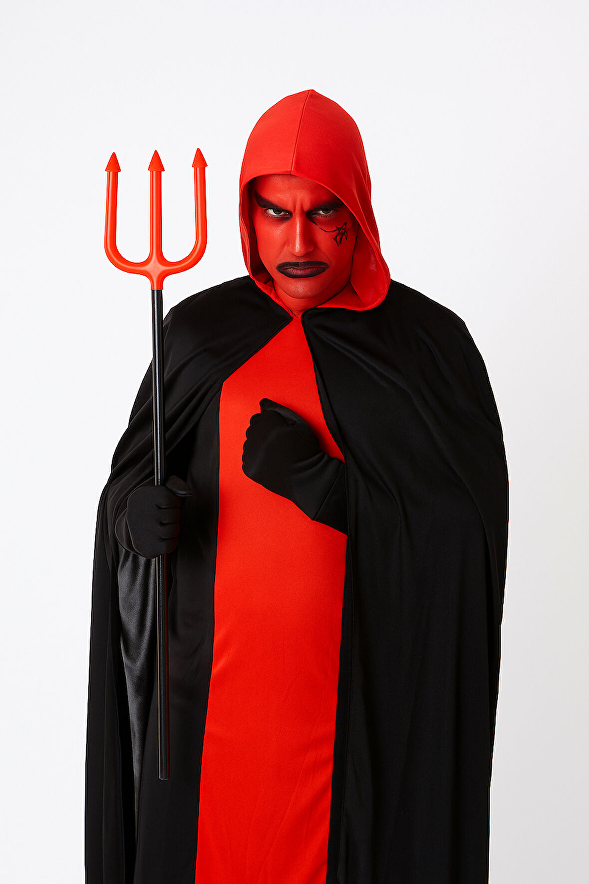 Halloween Cadılar Bayramı Şeytan Mızrağı 52 cm kırmızı 3 Çatllı Katlanabilir Korku Aksesuarı