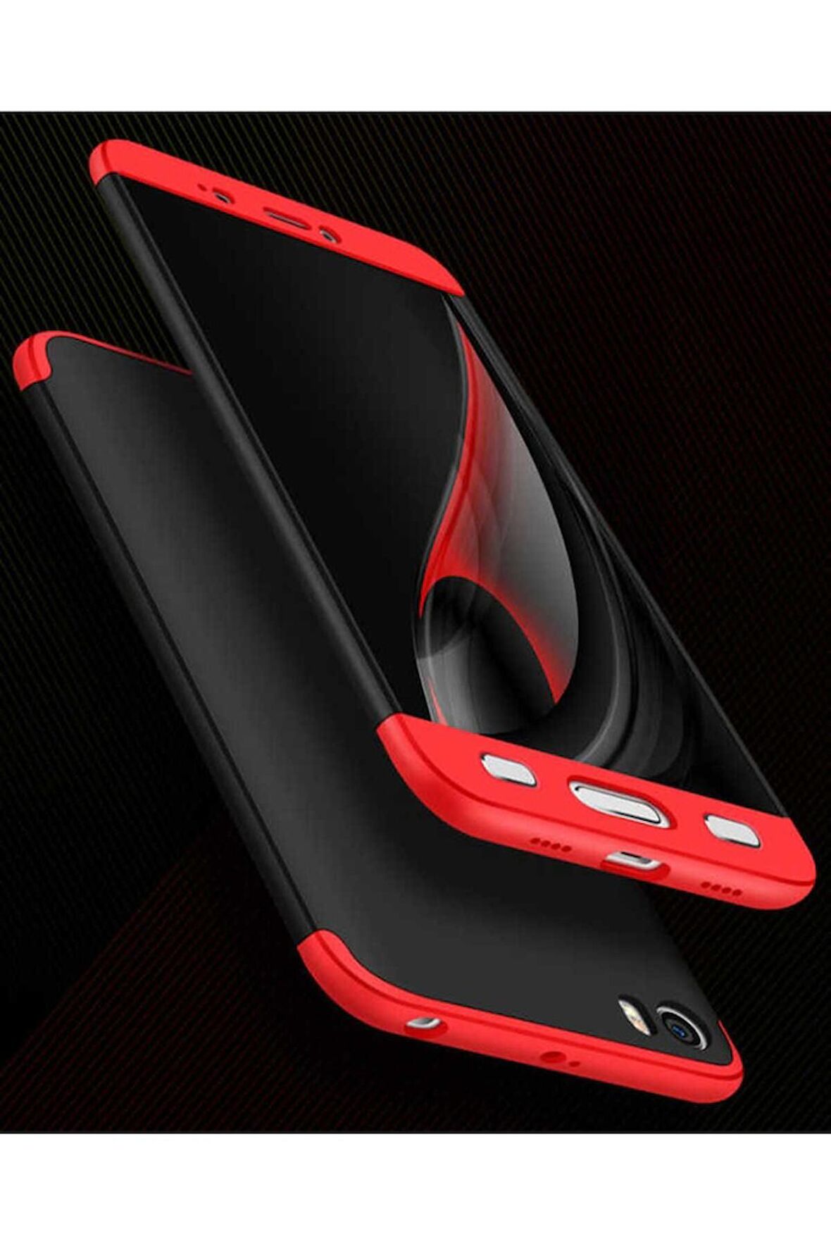 Xiaomi Mi 5s Uyumlu Kılıf Ays Kapak Siyah-Kırmızı