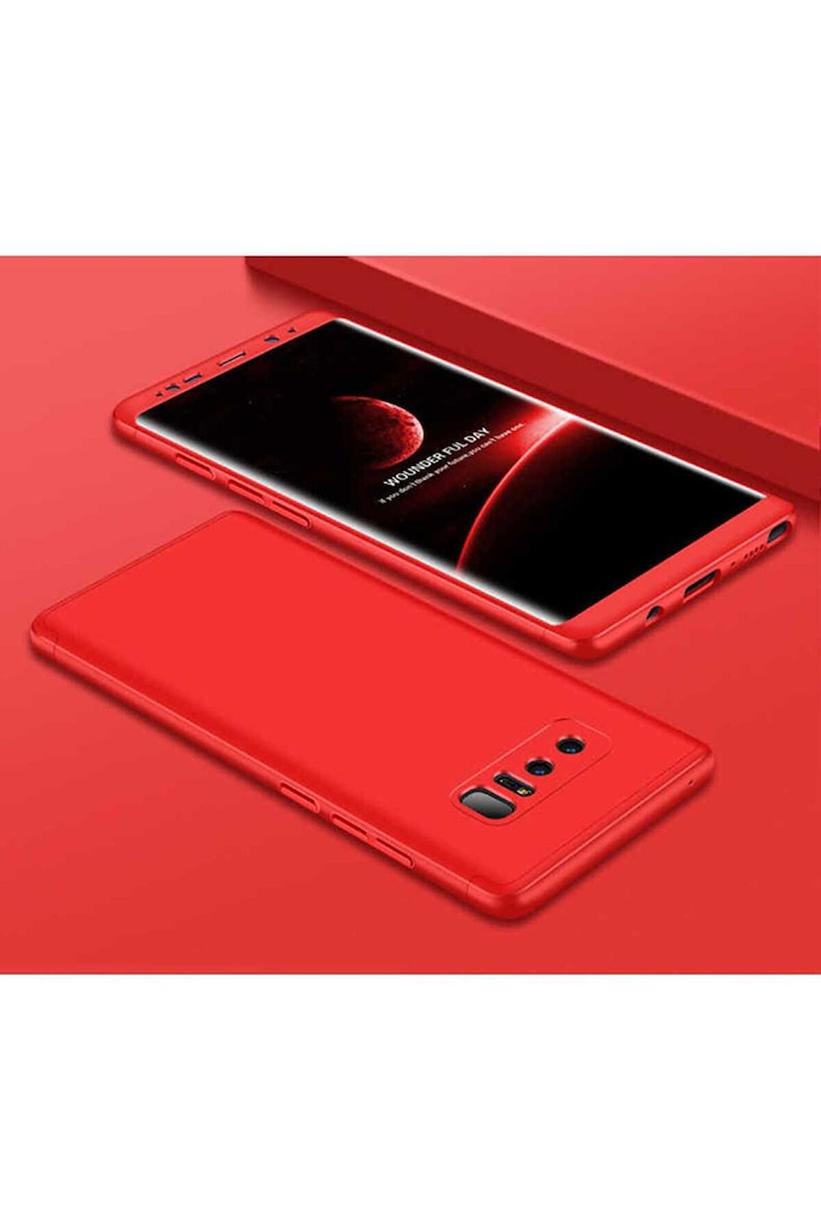 Samsung Galaxy Note 8 Uyumlu Kılıf Ays Kapak Kırmızı