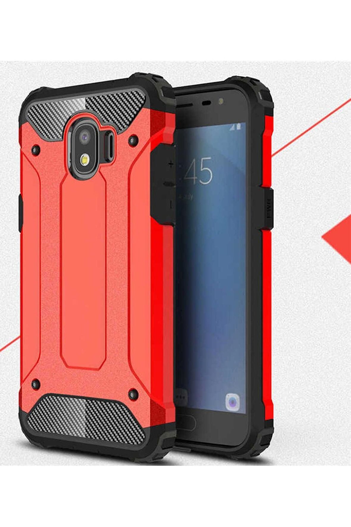 Samsung Galaxy J2 Pro 2018 Uyumlu Kılıf Crash Silikon Kapak Kırmızı
