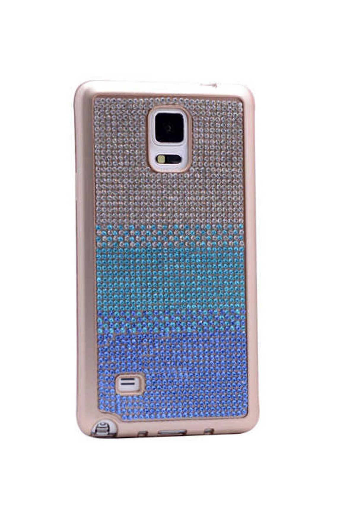 Samsung Galaxy Note 3 Uyumlu Kılıf Mat Lazer Taşlı Silikon Mavi