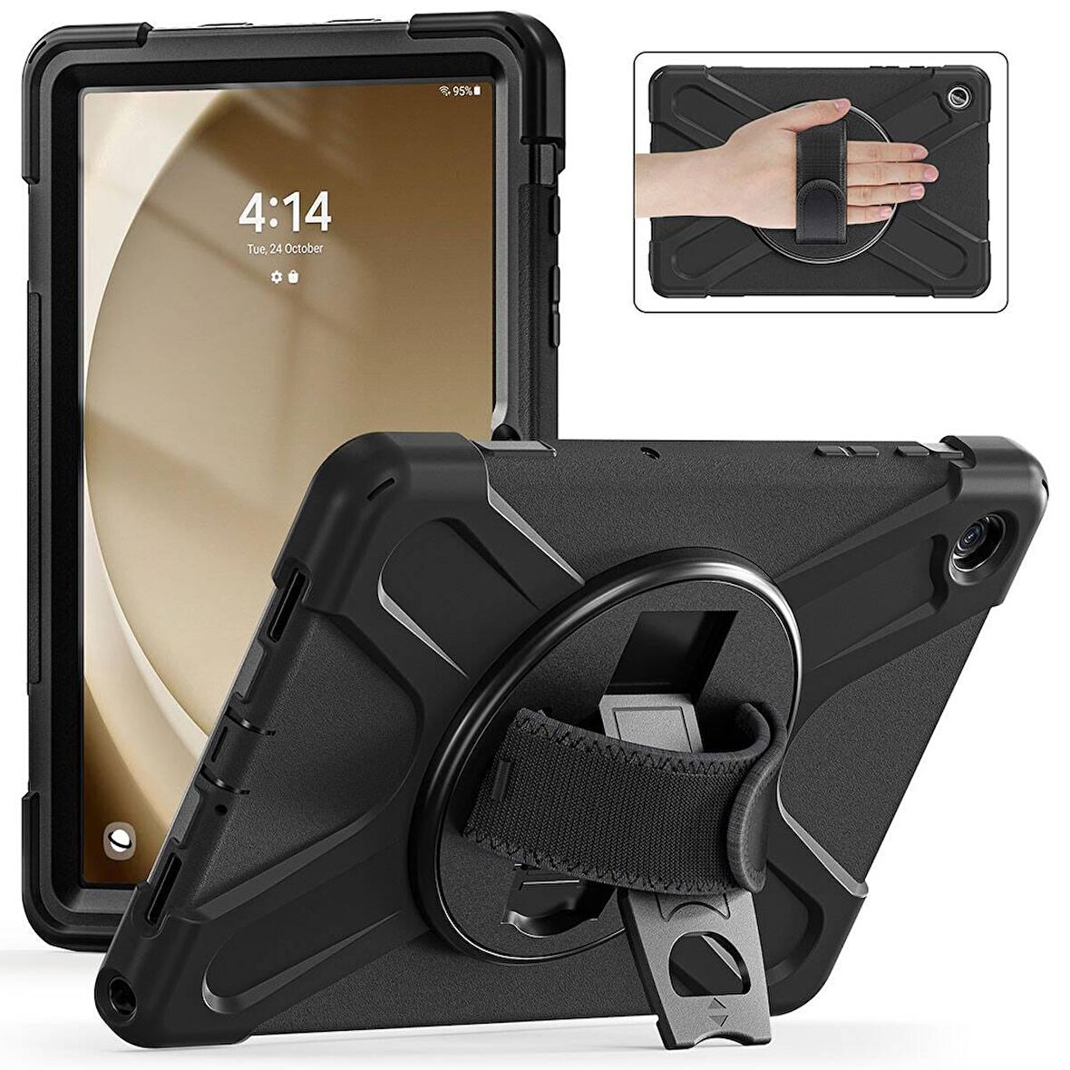 Samsung Galaxy Tab A9 Plus Uyumlu Tablet Kılıfı Sert PC Zırhlı Defender Kılıf