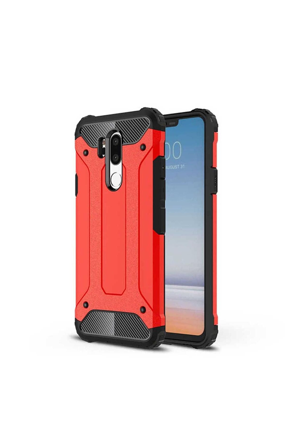 LG G7 Uyumlu Kılıf Crash Silikon Kapak Kırmızı