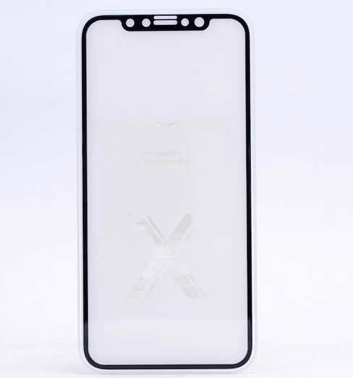 Apple iPhone X Uyumlu Kenarları Kırılmaya Dayanıklı Cam Ekran Koruyucu Siyah