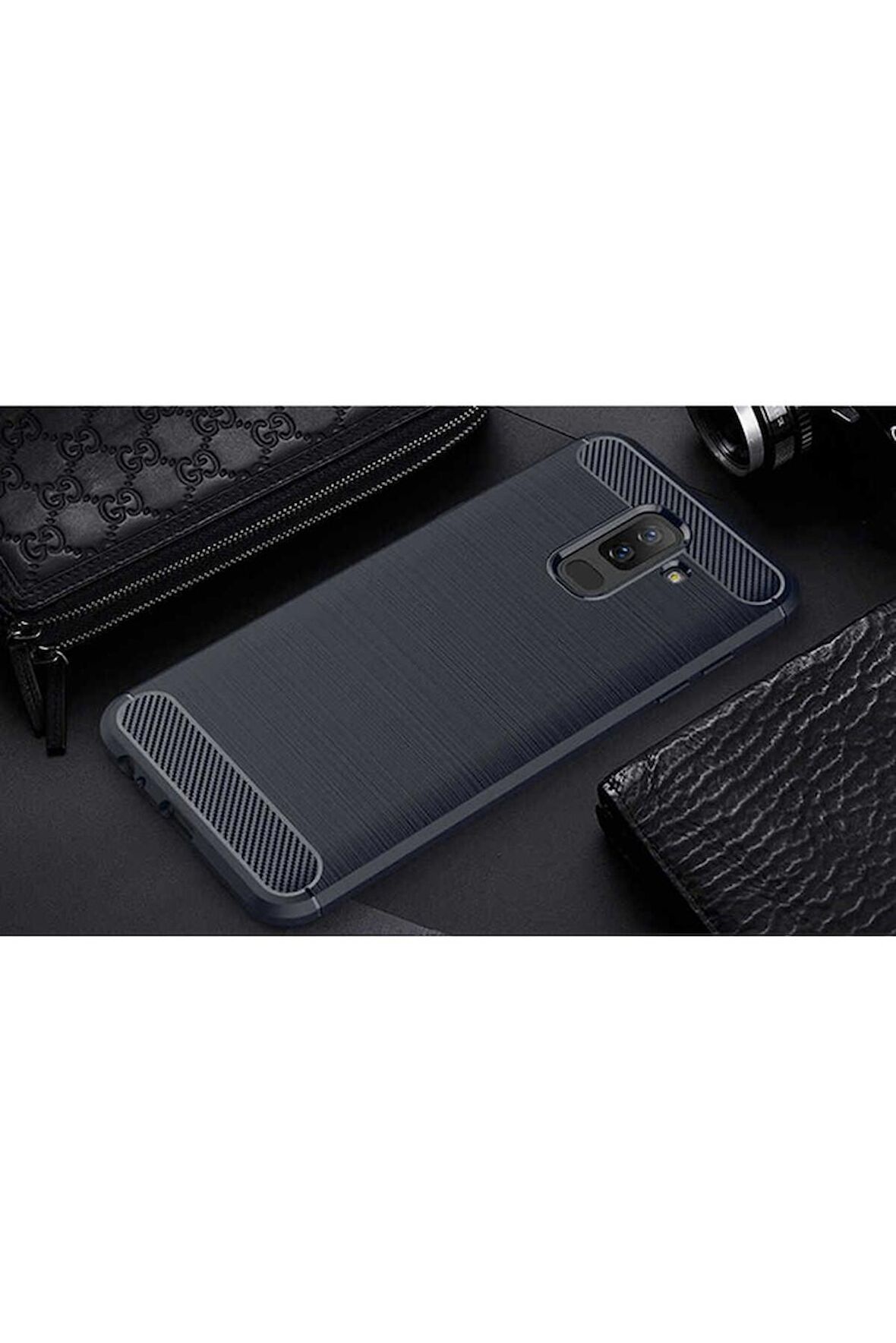 Samsung Galaxy A6 Plus 2018 Uyumlu Kılıf Room Silikon Kapak Lacivert