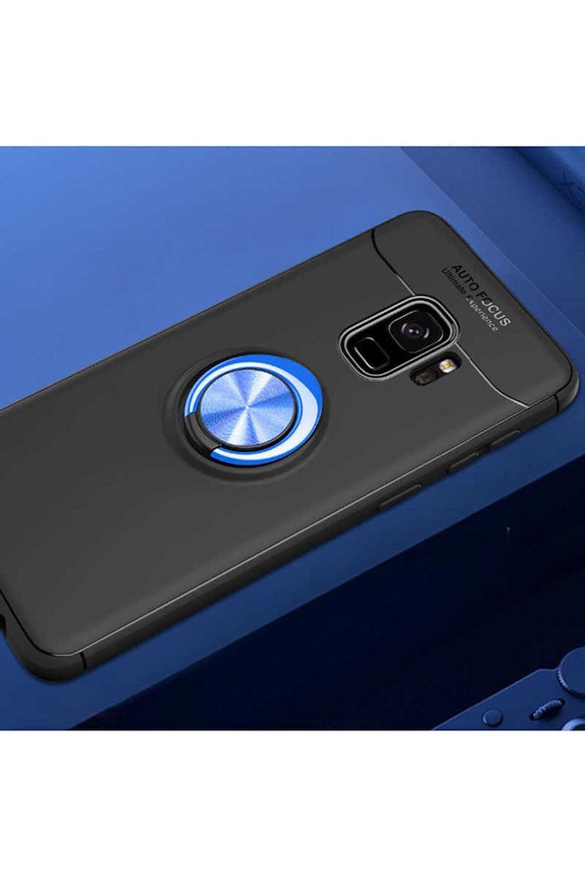 Samsung Galaxy S9 Uyumlu Kılıf Ravel Silikon Kapak Siyah-Mavi