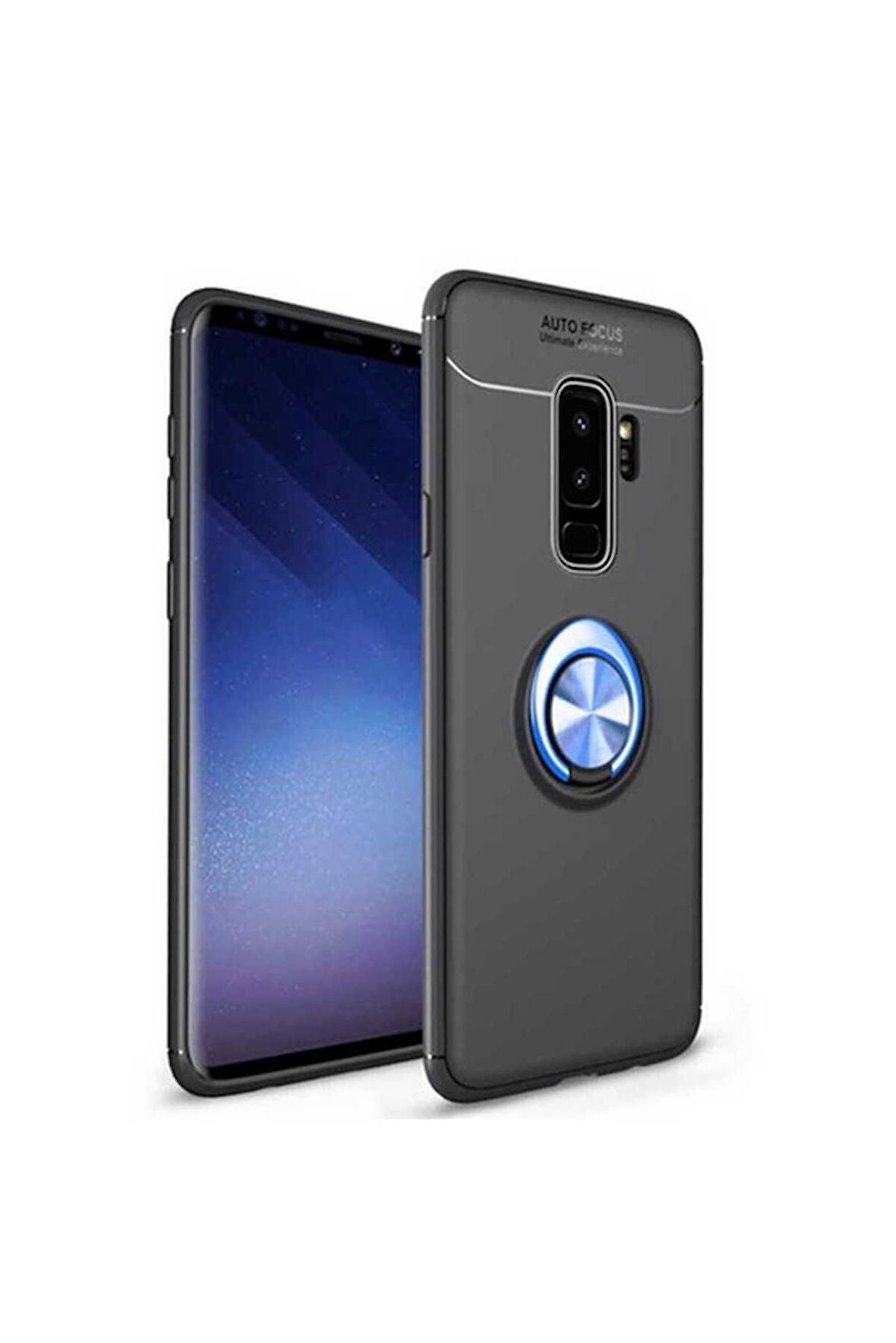 Samsung Galaxy S9 Plus Uyumlu Kılıf Ravel Silikon Kapak Siyah-Mavi