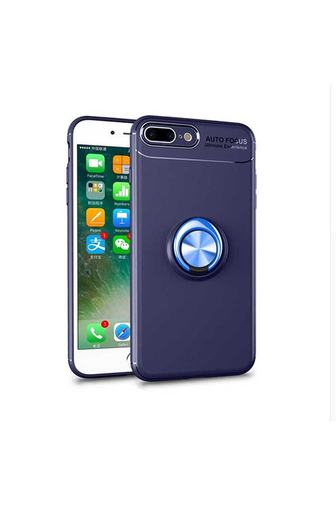 Apple iPhone 7 Plus Uyumlu Kılıf Ravel Silikon Kapak Mavi