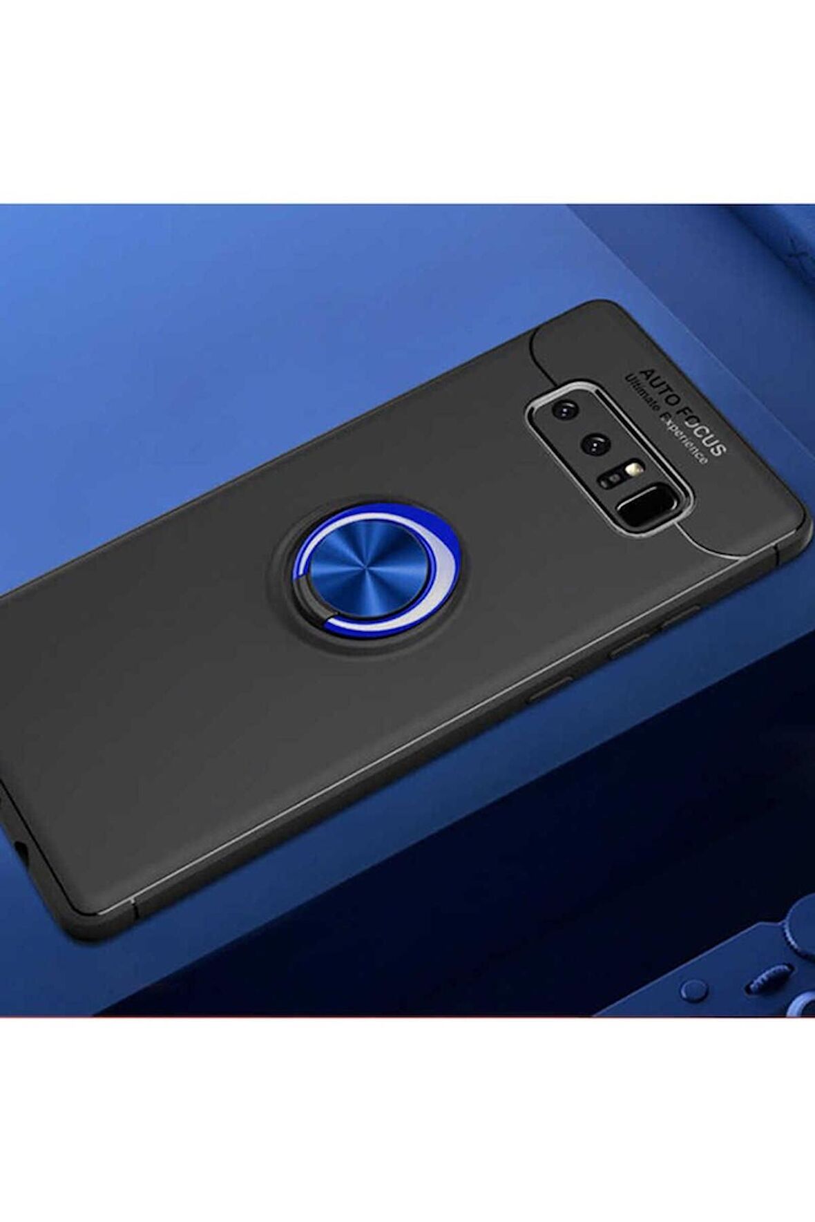 Samsung Galaxy Note 8 Uyumlu Kılıf Ravel Silikon Kapak Siyah-Mavi