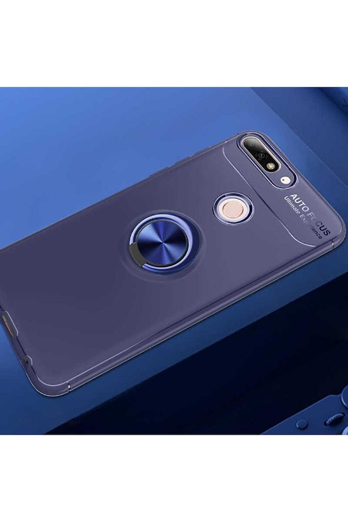 Huawei Y7 2018 Uyumlu Kılıf Ravel Silikon Kapak Mavi