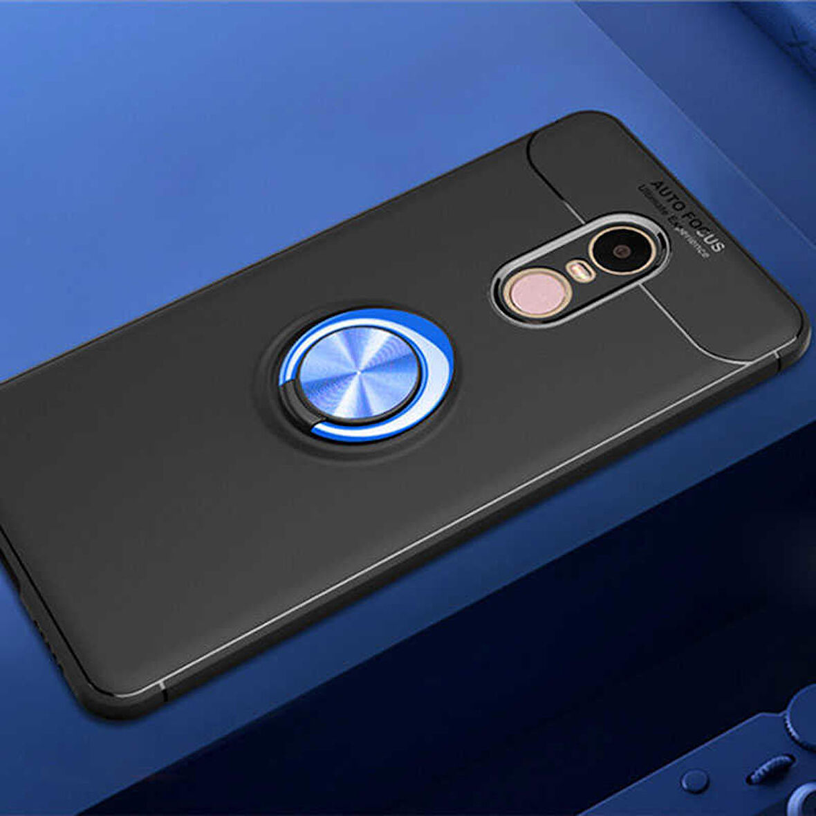 Xiaomi Redmi Note 4x Uyumlu Kılıf Ravel Silikon Kapak Siyah-Mavi
