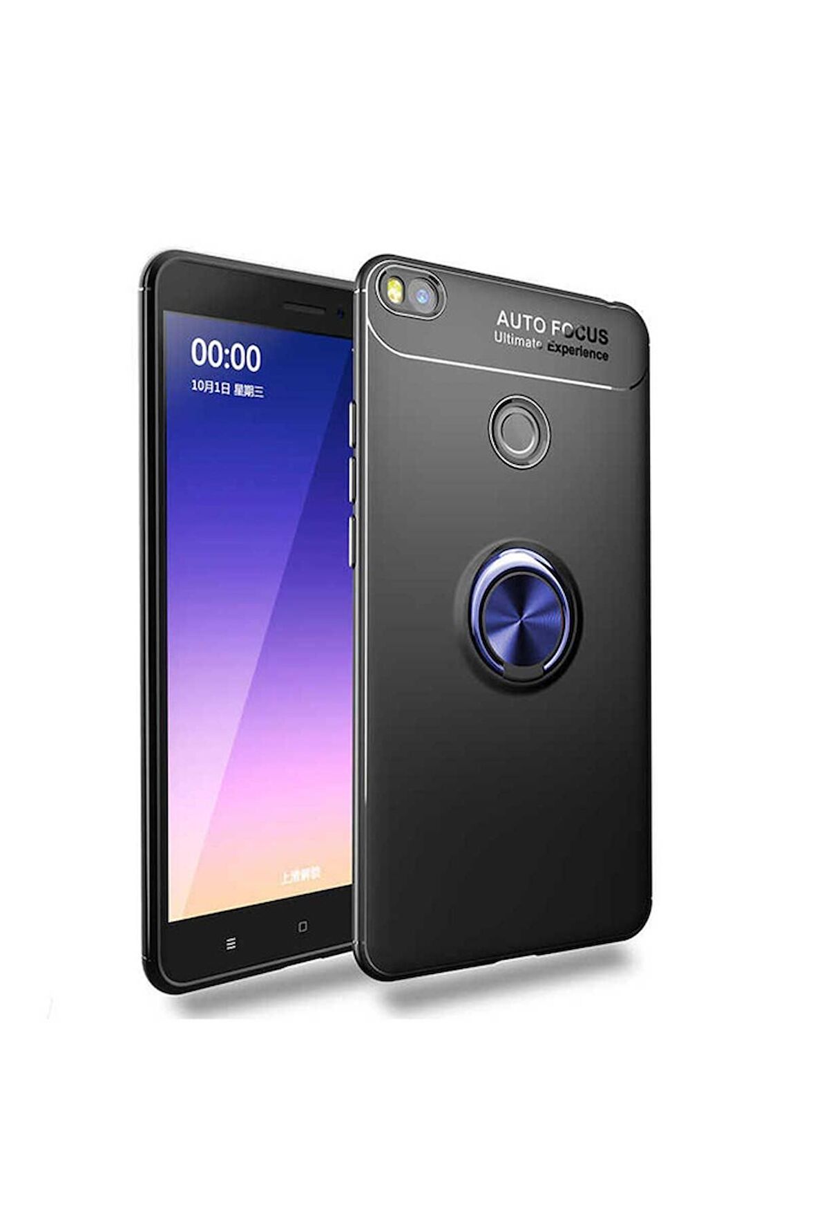 Xiaomi Mi Max 2 Uyumlu Kılıf Ravel Silikon Kapak Siyah-Mavi