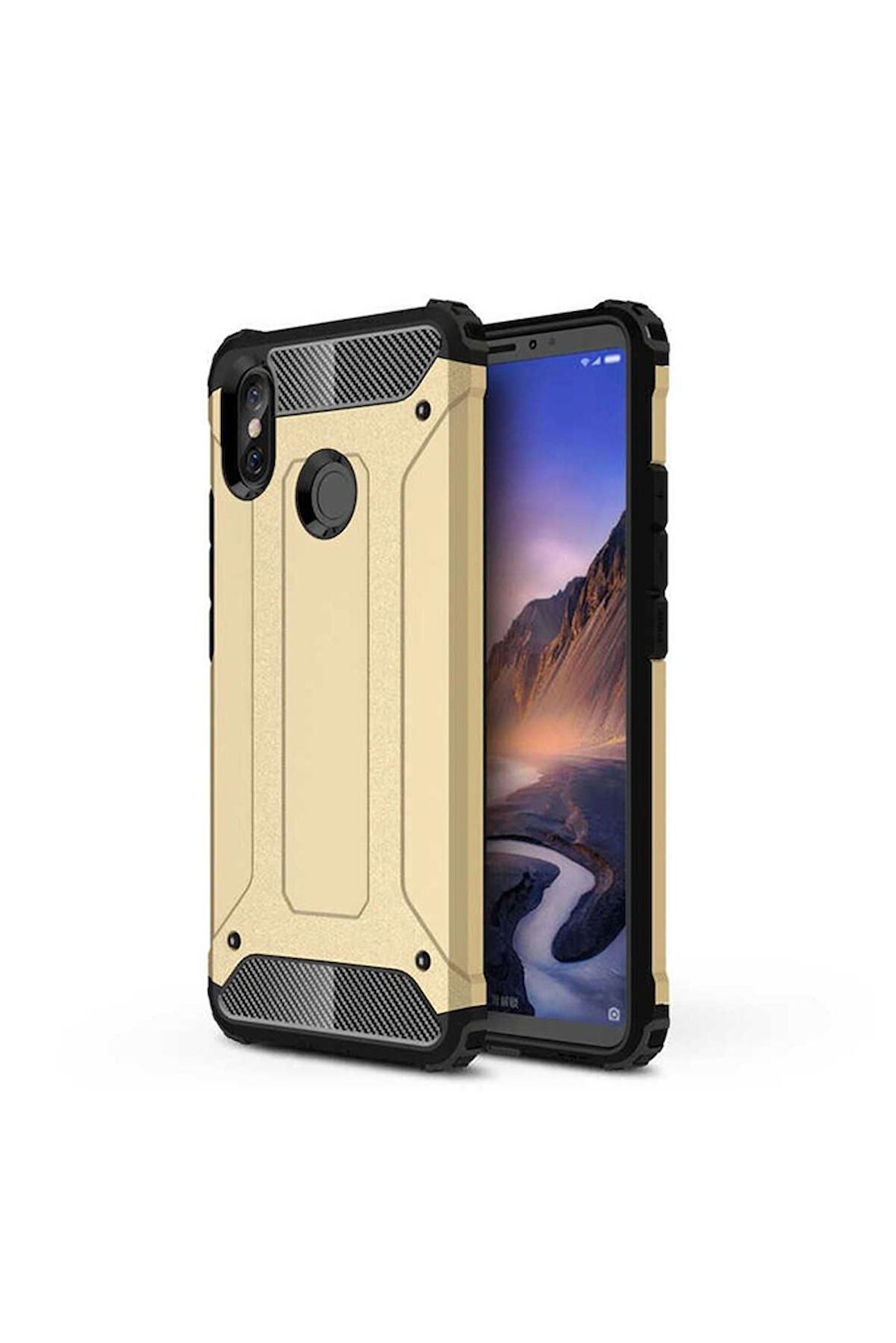 Xiaomi Mi Max 3 Uyumlu Kılıf Crash Silikon Kapak Gold