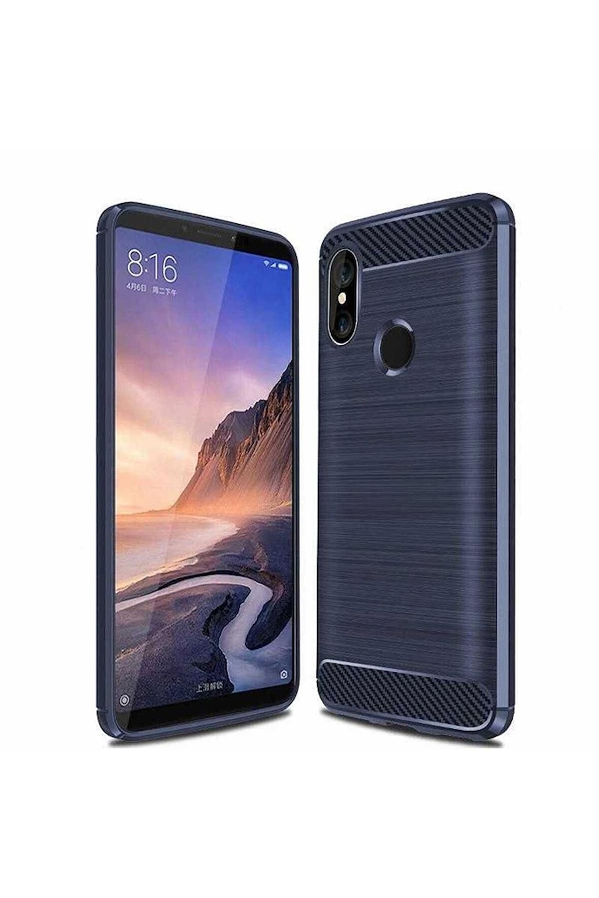Xiaomi Mi Max 3 Uyumlu Kılıf Room Silikon Kapak Lacivert