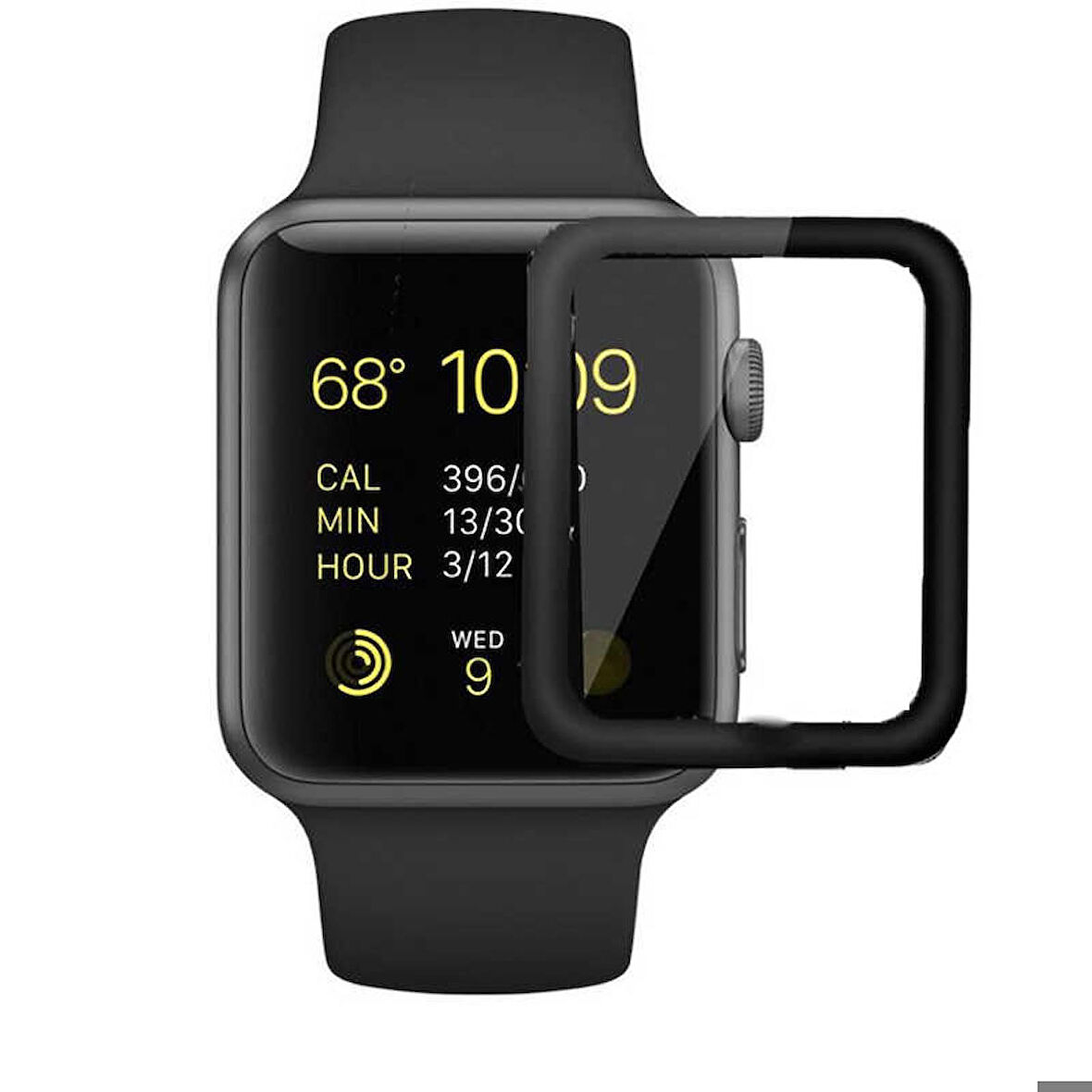 Apple Watch 38 Mm Uyumlu Kenarları Metal Cam Ekran Koruyucu