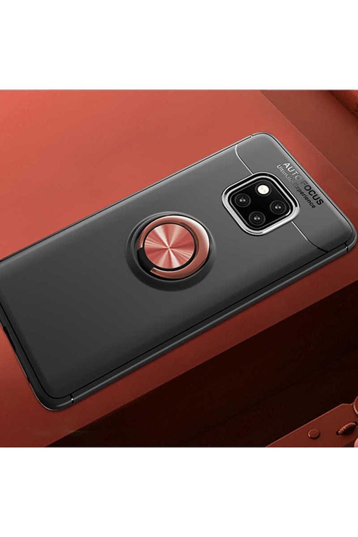 Huawei Mate 20 Pro Uyumlu Kılıf Ravel Silikon Kapak Siyah-Rose Gold