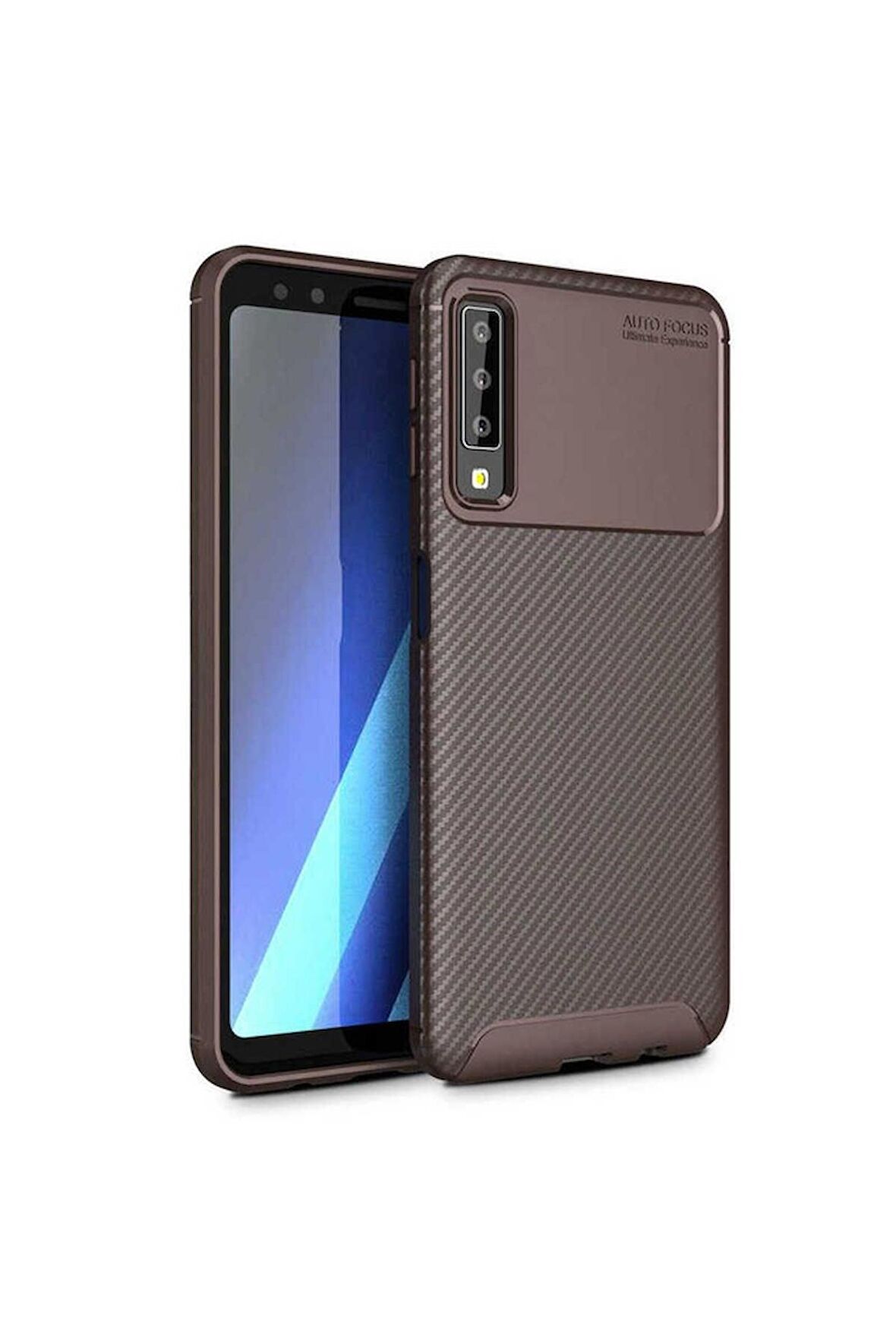 Samsung Galaxy A7 2018 Uyumlu Kılıf Negro Silikon Kapak Kahverengi