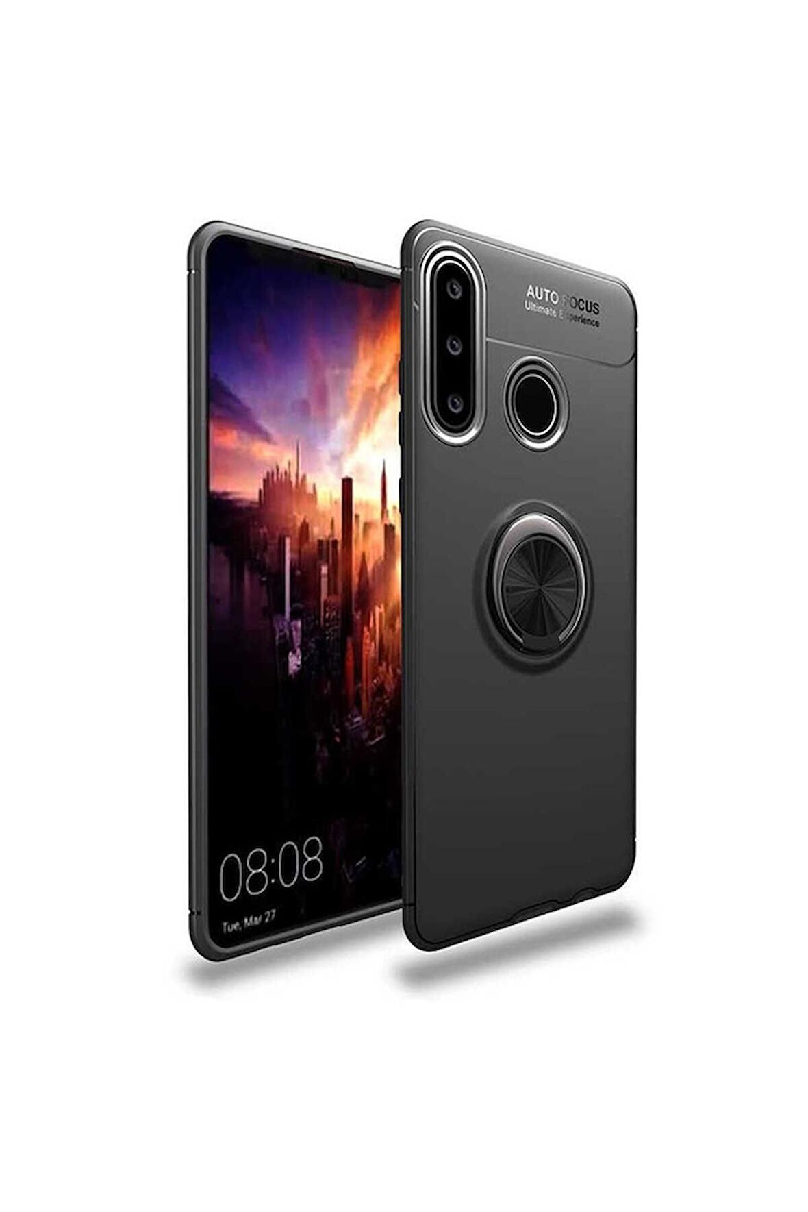Huawei Y6P Uyumlu Kılıf Ravel Silikon Kapak Siyah