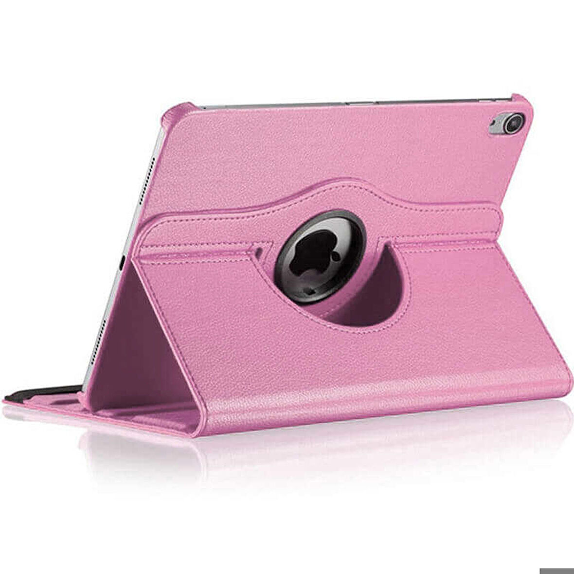 Apple iPad Pro 12.9 2018 (3.Nesil) Uyumlu Tablet Kılıf 360 Dönebilen Standlı Kılıf Pembe Açık