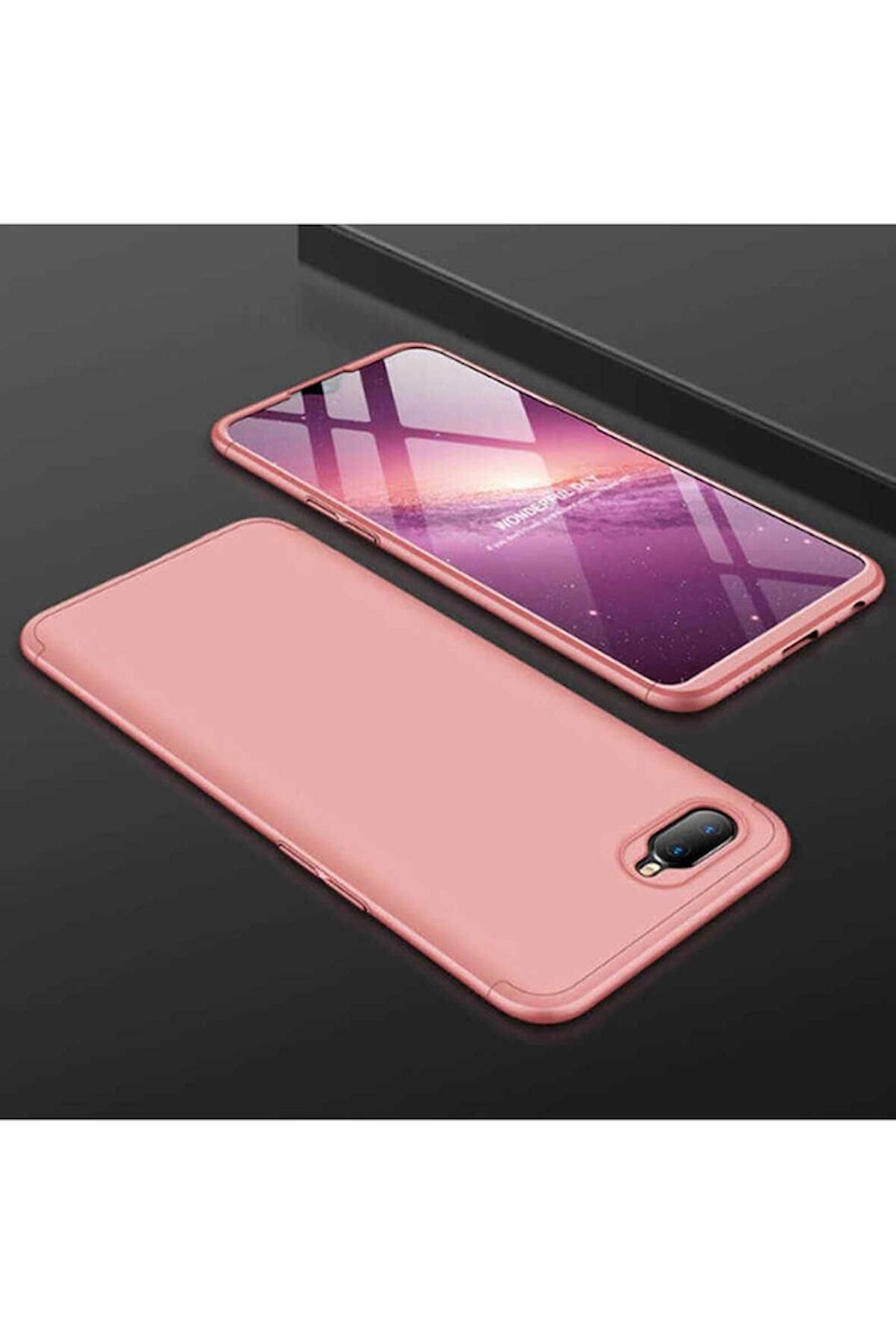 Oppo RX17 Neo Uyumlu Kılıf Ays Kapak Rose Gold