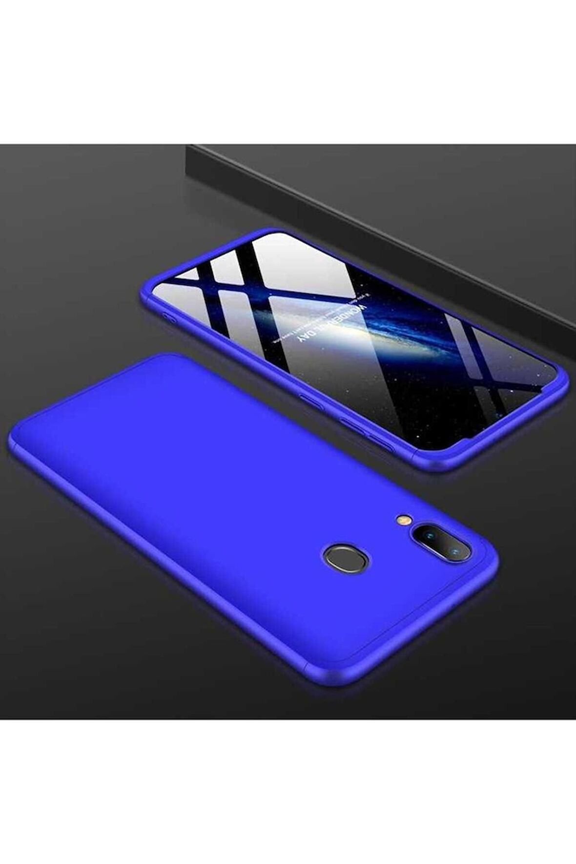 Samsung Galaxy M20 Uyumlu Kılıf Ays Kapak Mavi